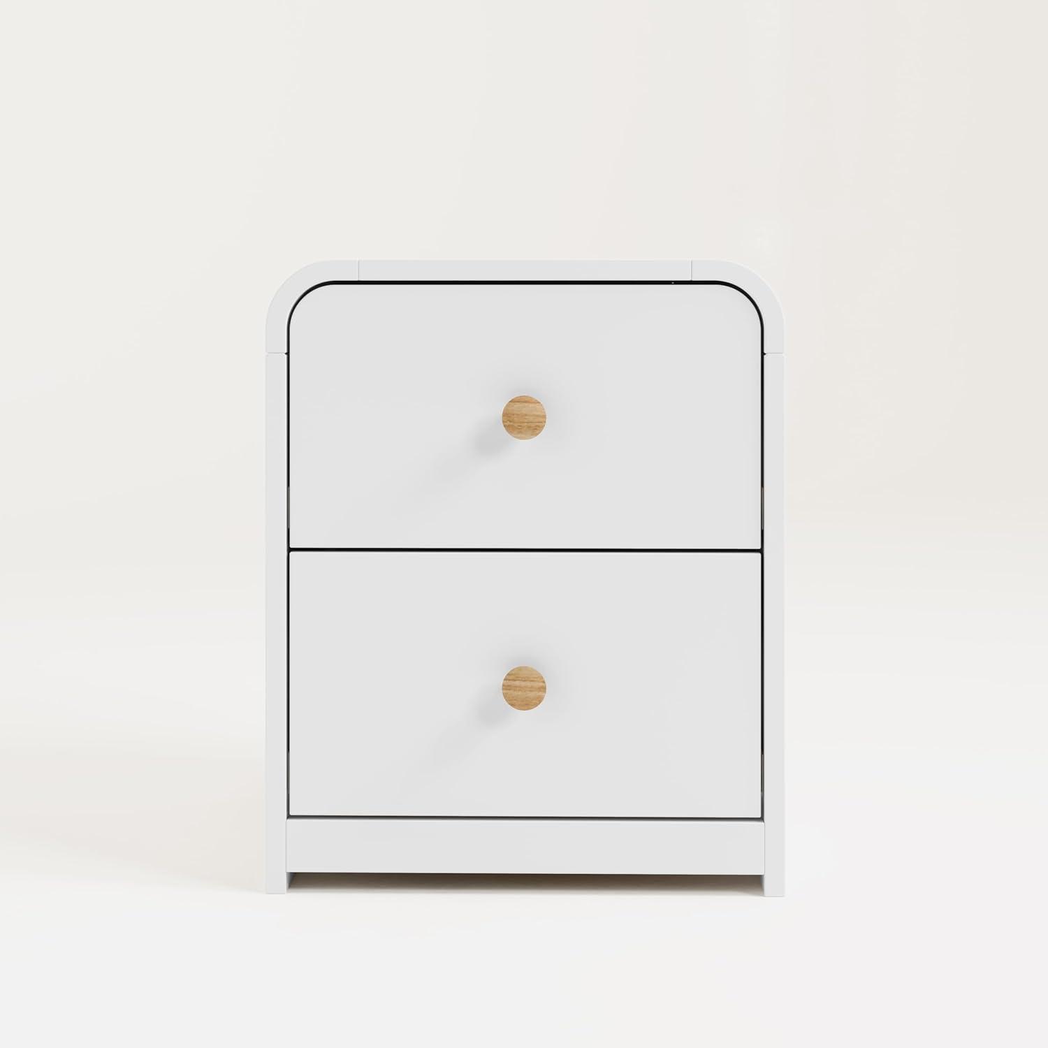 imageStorkcraft Next Santos 2Drawer Nightstand Olive with Natural GREENGUARD Gold Certified PreInstalled Drawer Tracks for Easier Assembly Nightstand Organizer for Kids BedroomWhite With Natural