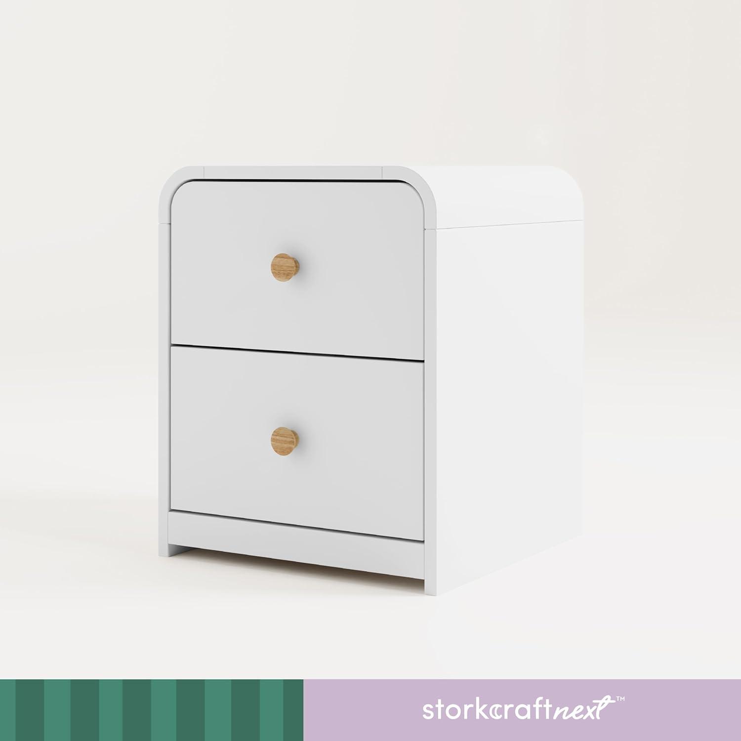 imageStorkcraft Next Santos 2Drawer Nightstand Olive with Natural GREENGUARD Gold Certified PreInstalled Drawer Tracks for Easier Assembly Nightstand Organizer for Kids BedroomWhite With Natural