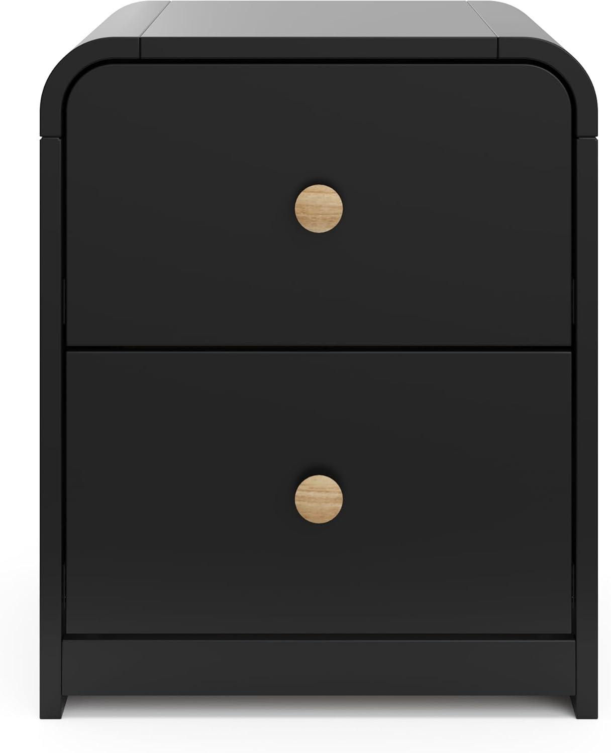 imageStorkcraft Next Santos 2Drawer Nightstand Olive with Natural GREENGUARD Gold Certified PreInstalled Drawer Tracks for Easier Assembly Nightstand Organizer for Kids BedroomBlack With Natural