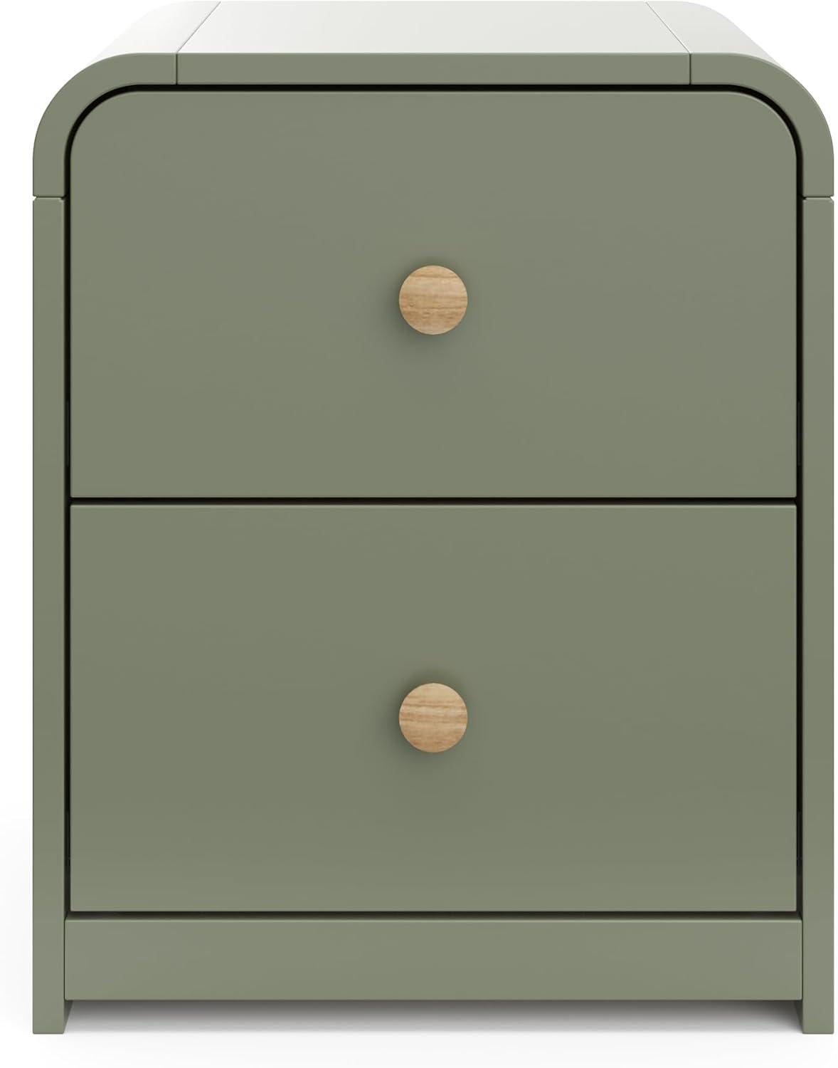 imageStorkcraft Next Santos 2Drawer Nightstand Olive with Natural GREENGUARD Gold Certified PreInstalled Drawer Tracks for Easier Assembly Nightstand Organizer for Kids BedroomOlive With Natural