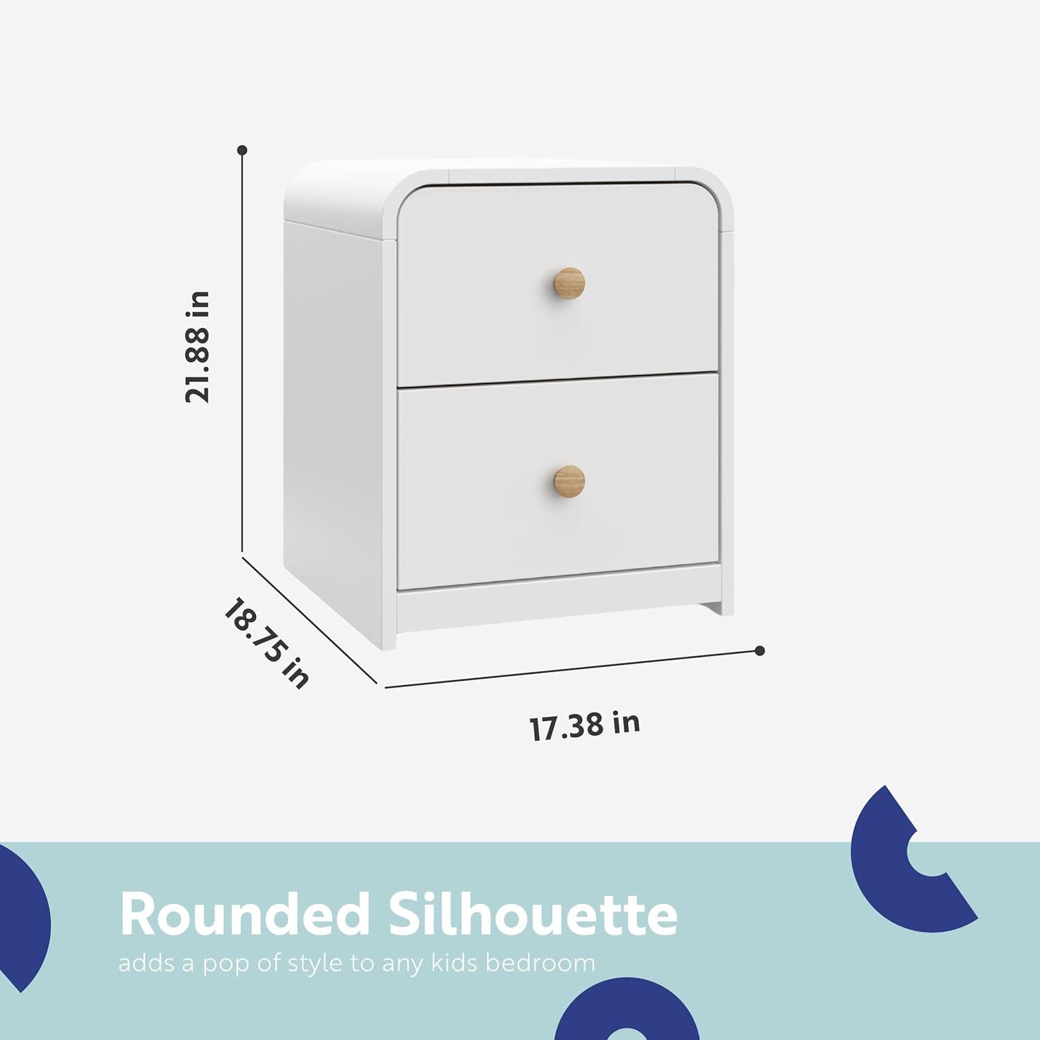 imageStorkcraft Next Santos 2Drawer Nightstand Olive with Natural GREENGUARD Gold Certified PreInstalled Drawer Tracks for Easier Assembly Nightstand Organizer for Kids BedroomWhite With Natural