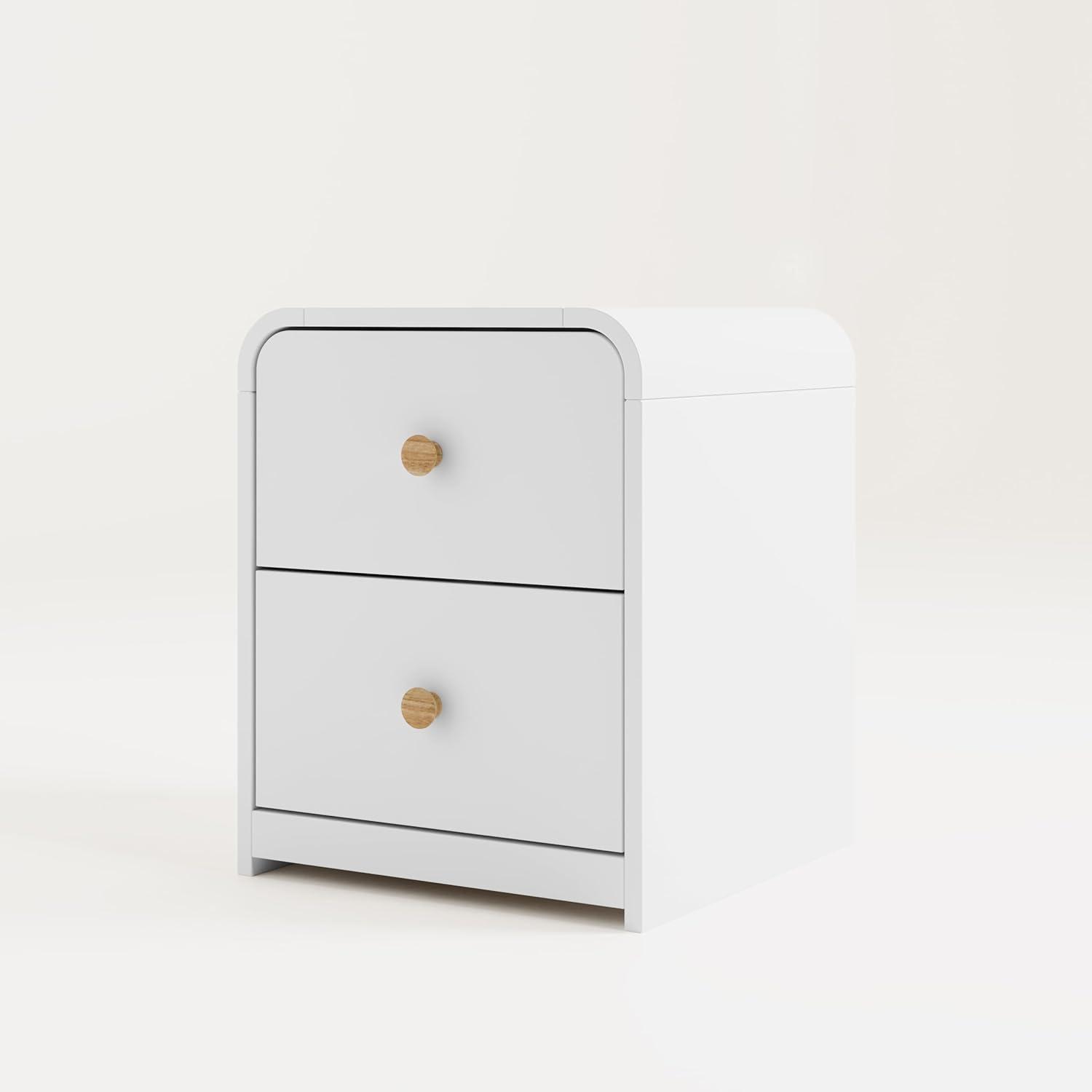 imageStorkcraft Next Santos 2Drawer Nightstand Olive with Natural GREENGUARD Gold Certified PreInstalled Drawer Tracks for Easier Assembly Nightstand Organizer for Kids BedroomWhite With Natural