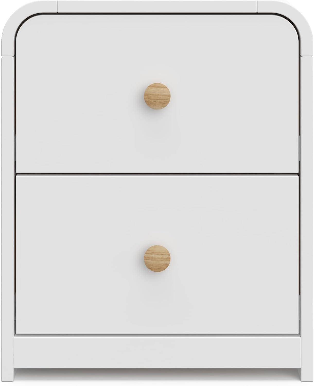 imageStorkcraft Next Santos 2Drawer Nightstand Olive with Natural GREENGUARD Gold Certified PreInstalled Drawer Tracks for Easier Assembly Nightstand Organizer for Kids BedroomWhite With Natural