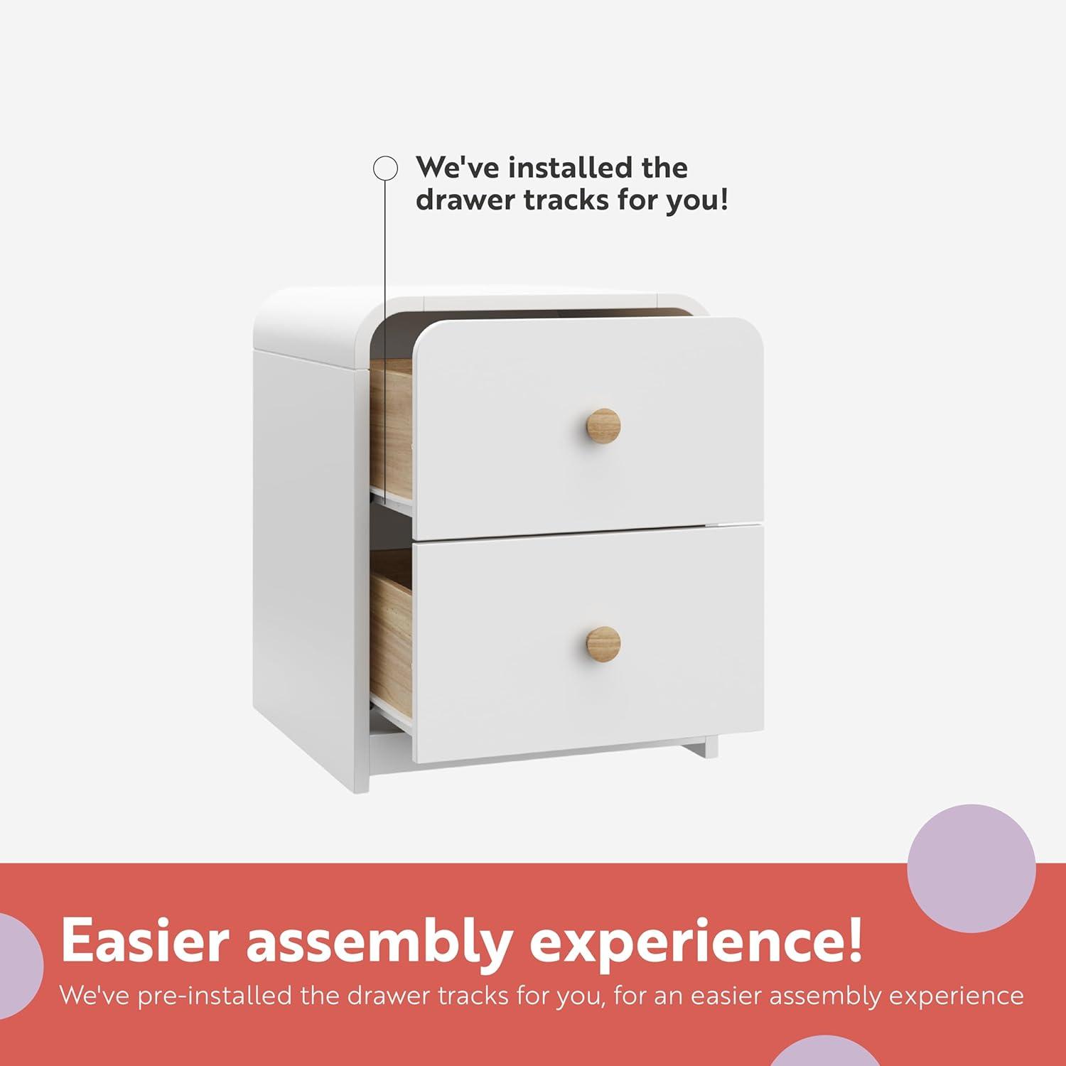 imageStorkcraft Next Santos 2Drawer Nightstand Olive with Natural GREENGUARD Gold Certified PreInstalled Drawer Tracks for Easier Assembly Nightstand Organizer for Kids BedroomWhite With Natural