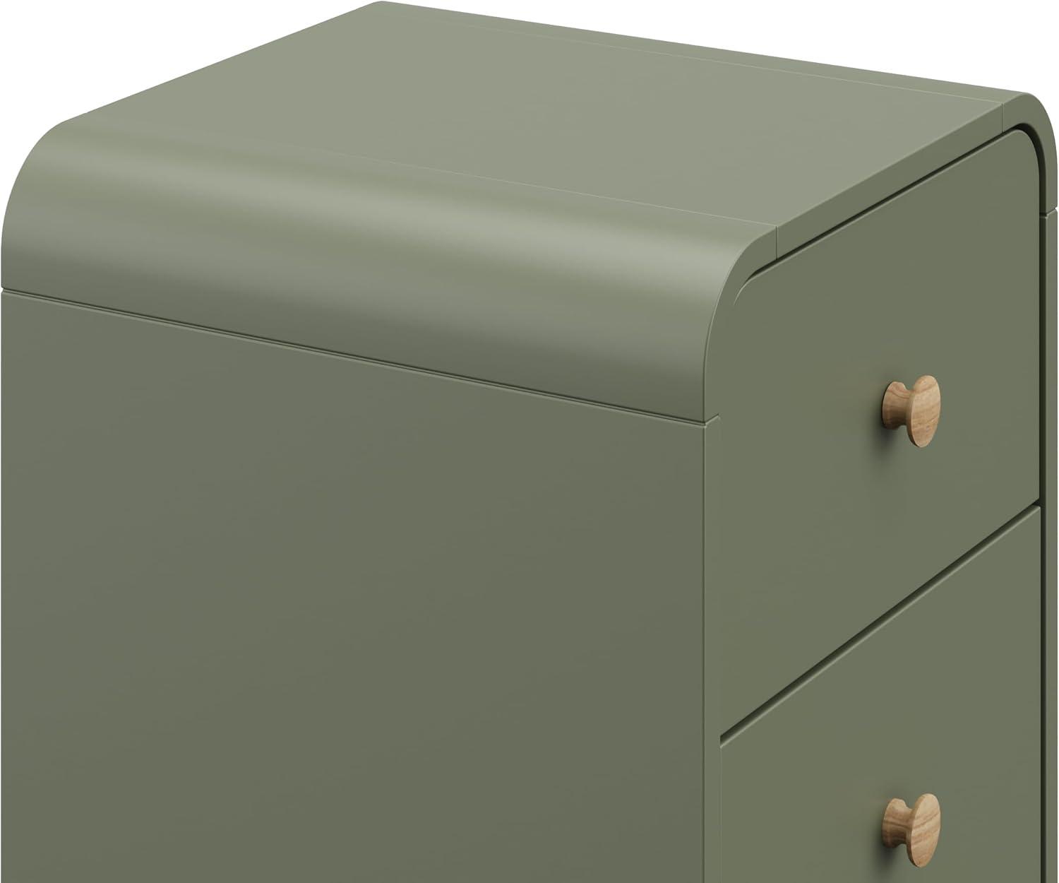 imageStorkcraft Next Santos 2Drawer Nightstand Olive with Natural GREENGUARD Gold Certified PreInstalled Drawer Tracks for Easier Assembly Nightstand Organizer for Kids BedroomOlive With Natural