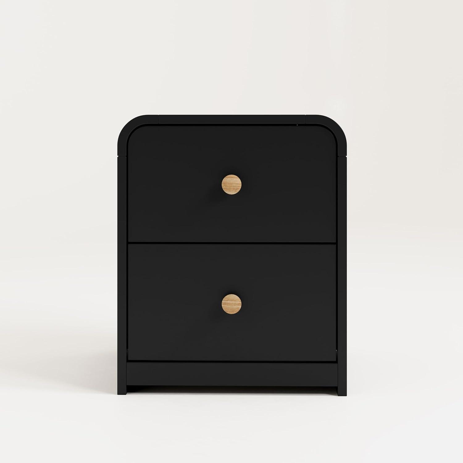 imageStorkcraft Next Santos 2Drawer Nightstand Olive with Natural GREENGUARD Gold Certified PreInstalled Drawer Tracks for Easier Assembly Nightstand Organizer for Kids BedroomBlack With Natural