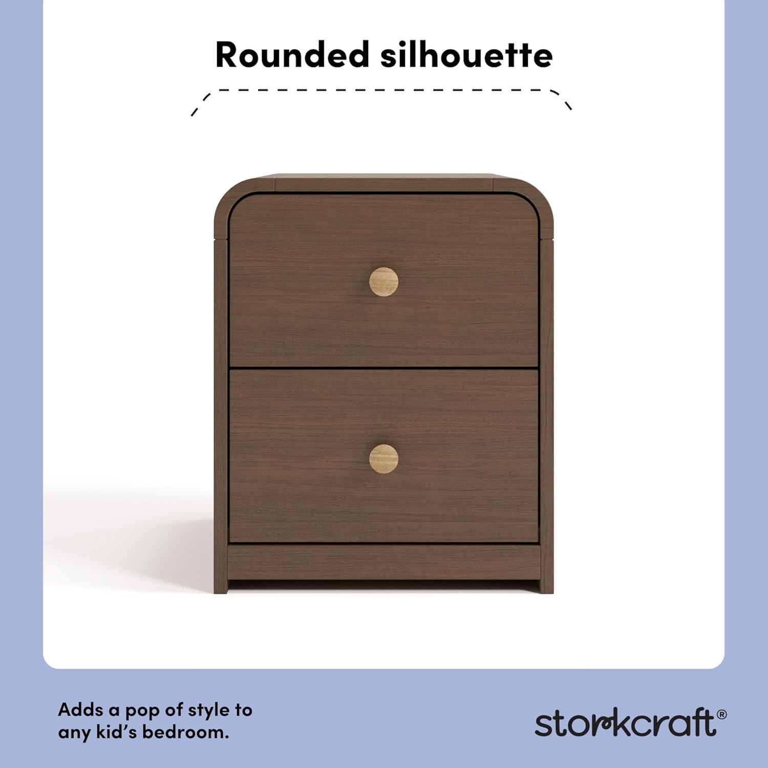 imageStorkcraft Next Santos 2Drawer Nightstand Olive with Natural GREENGUARD Gold Certified PreInstalled Drawer Tracks for Easier Assembly Nightstand Organizer for Kids BedroomHazelnut With Natural