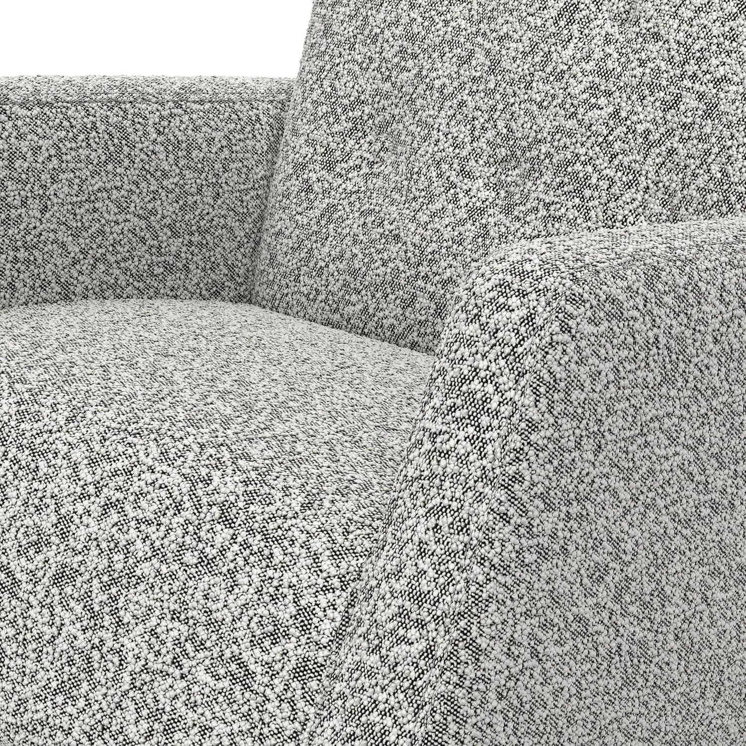 imageStorkcraft Northern Lights Premium Upholstered Nursery Rocking Chair Ivory with Natural Stylish ampamp Supportive Nursery Chair with Natural Wood Rocker Base Premium Button Tufting for Classic StyleNaturalSaltpepper Boucle