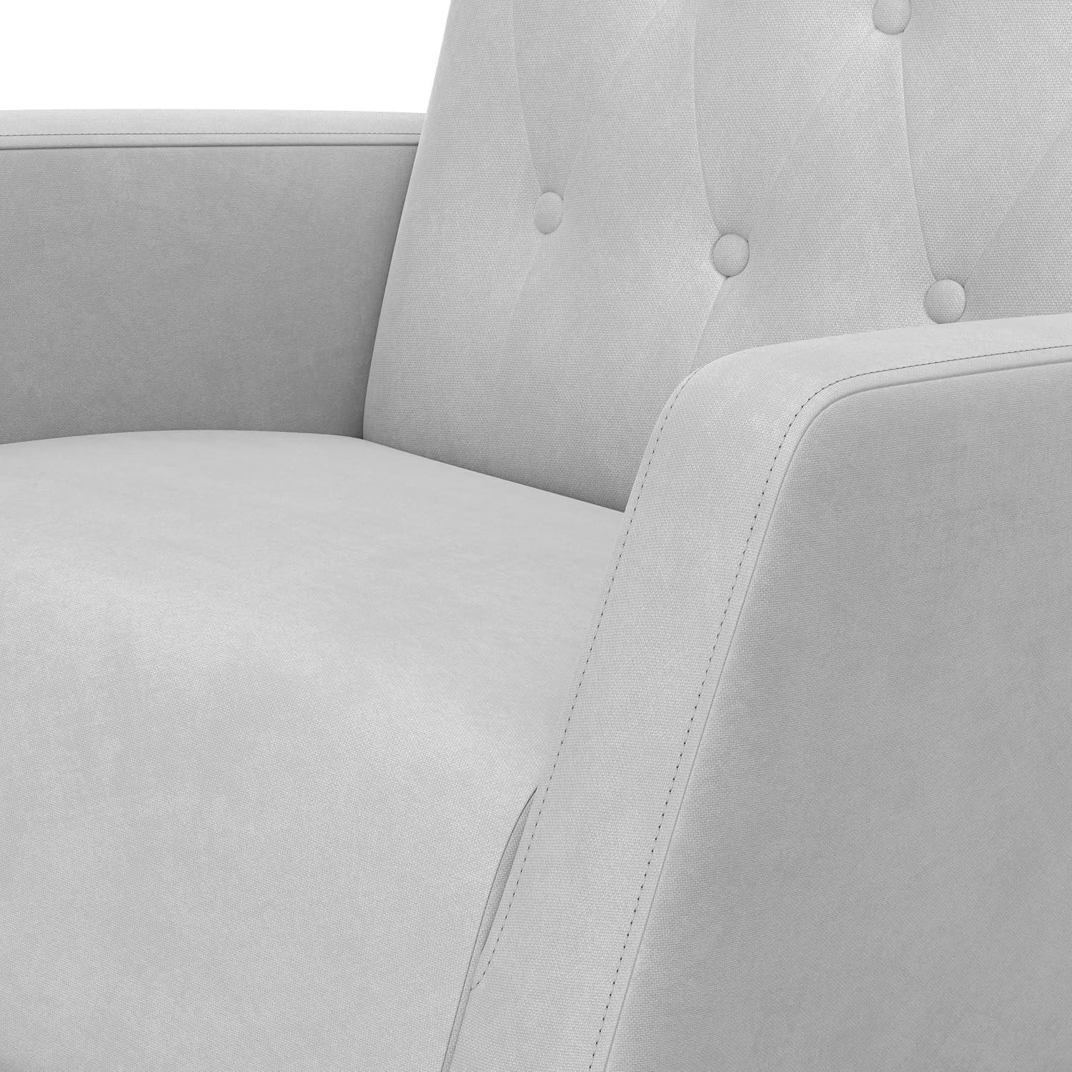 imageStorkcraft Northern Lights Premium Upholstered Nursery Rocking Chair Ivory with Natural Stylish ampamp Supportive Nursery Chair with Natural Wood Rocker Base Premium Button Tufting for Classic StyleEspressoSteel