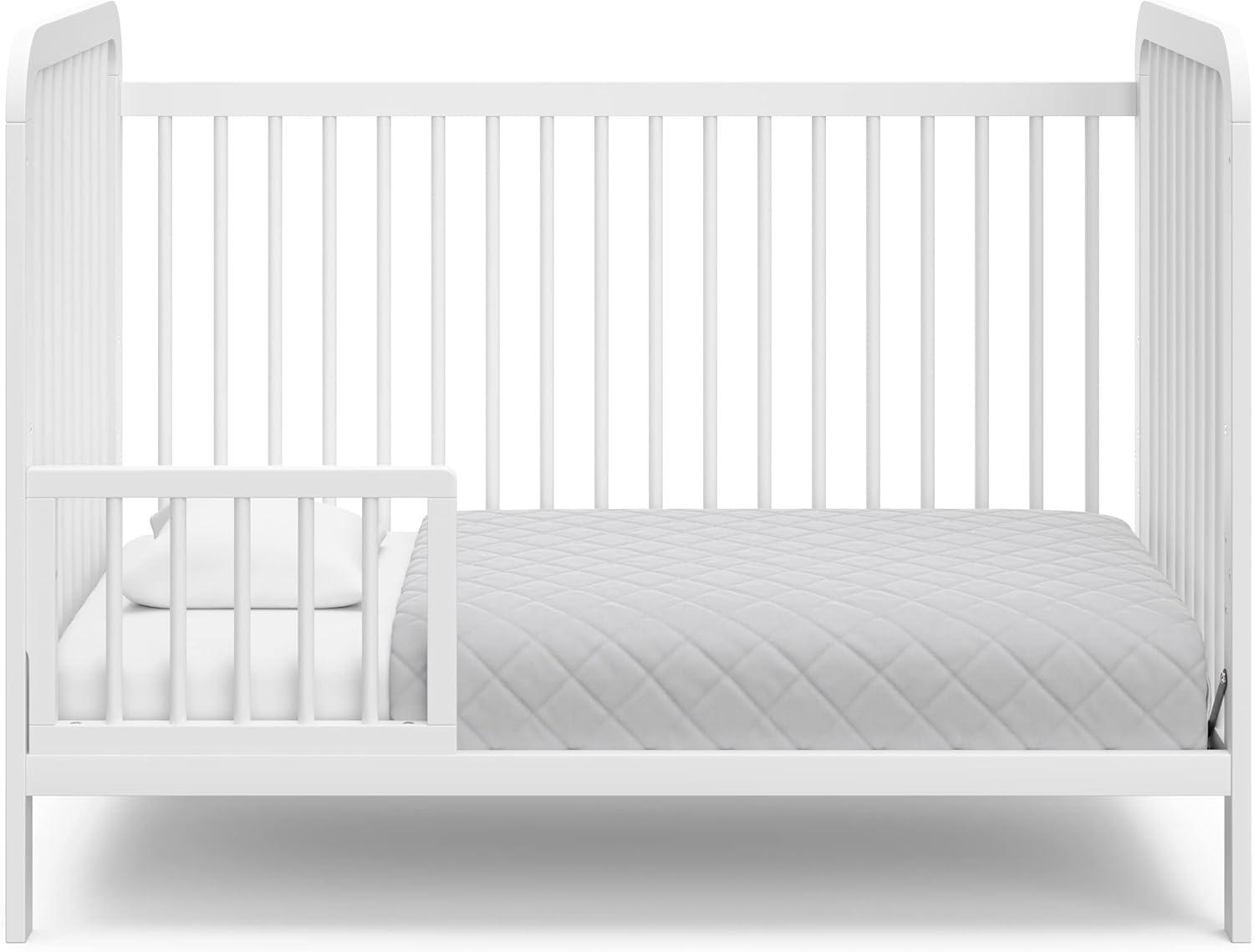 imageStorkcraft Pasadena 3in1 Convertible Crib White GREENGUARD Gold Certified Converts to Daybed and Toddler Bed Fits Standard FullSize Crib Mattress Adjustable Mattress HeightWhite