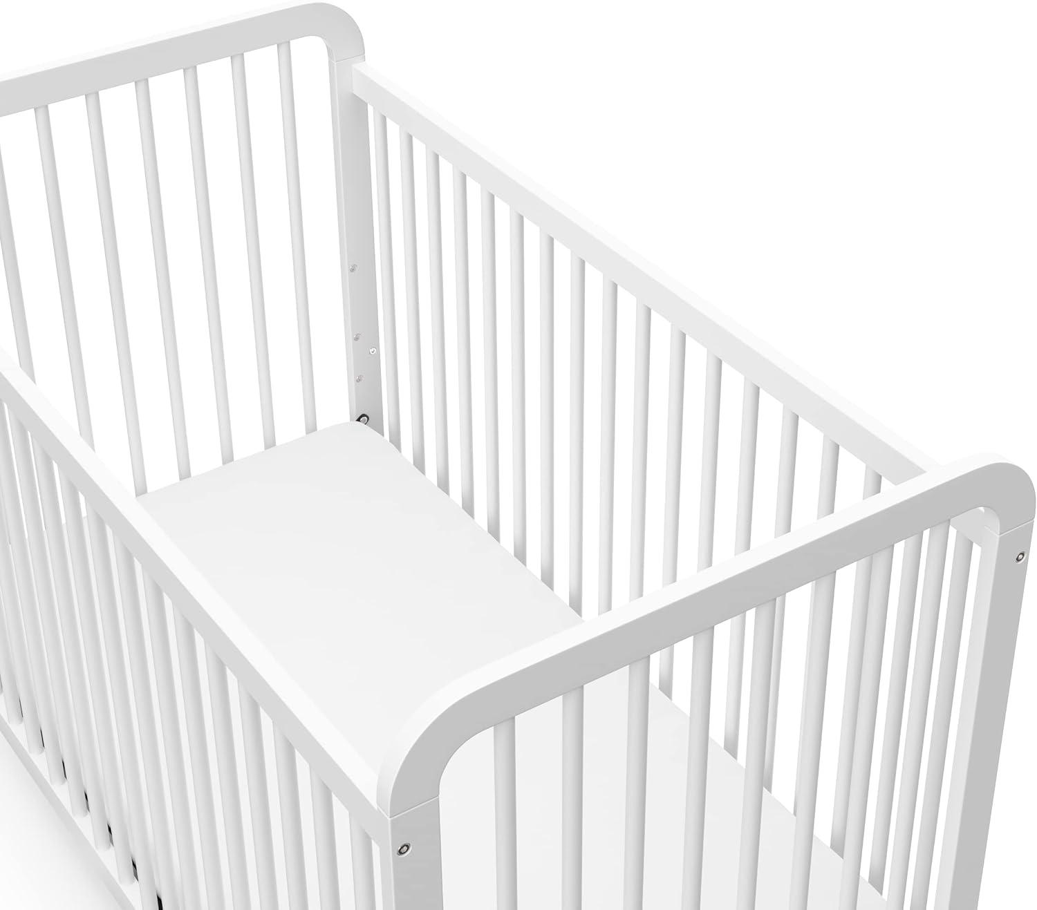imageStorkcraft Pasadena 3in1 Convertible Crib White GREENGUARD Gold Certified Converts to Daybed and Toddler Bed Fits Standard FullSize Crib Mattress Adjustable Mattress HeightWhite