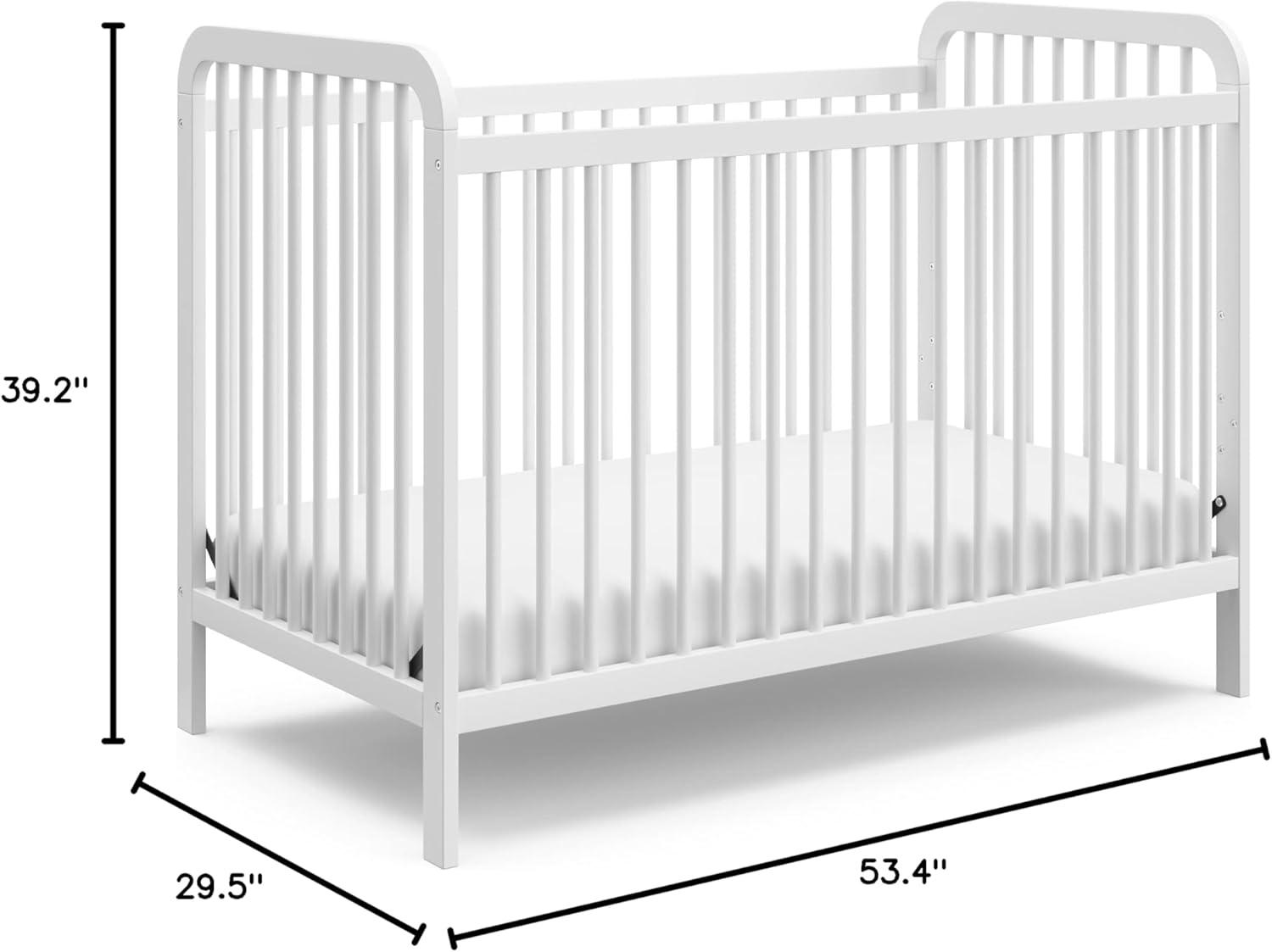 imageStorkcraft Pasadena 3in1 Convertible Crib White GREENGUARD Gold Certified Converts to Daybed and Toddler Bed Fits Standard FullSize Crib Mattress Adjustable Mattress HeightWhite