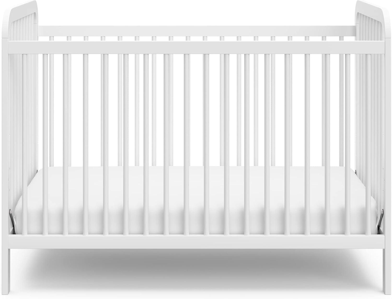 imageStorkcraft Pasadena 3in1 Convertible Crib White GREENGUARD Gold Certified Converts to Daybed and Toddler Bed Fits Standard FullSize Crib Mattress Adjustable Mattress HeightWhite