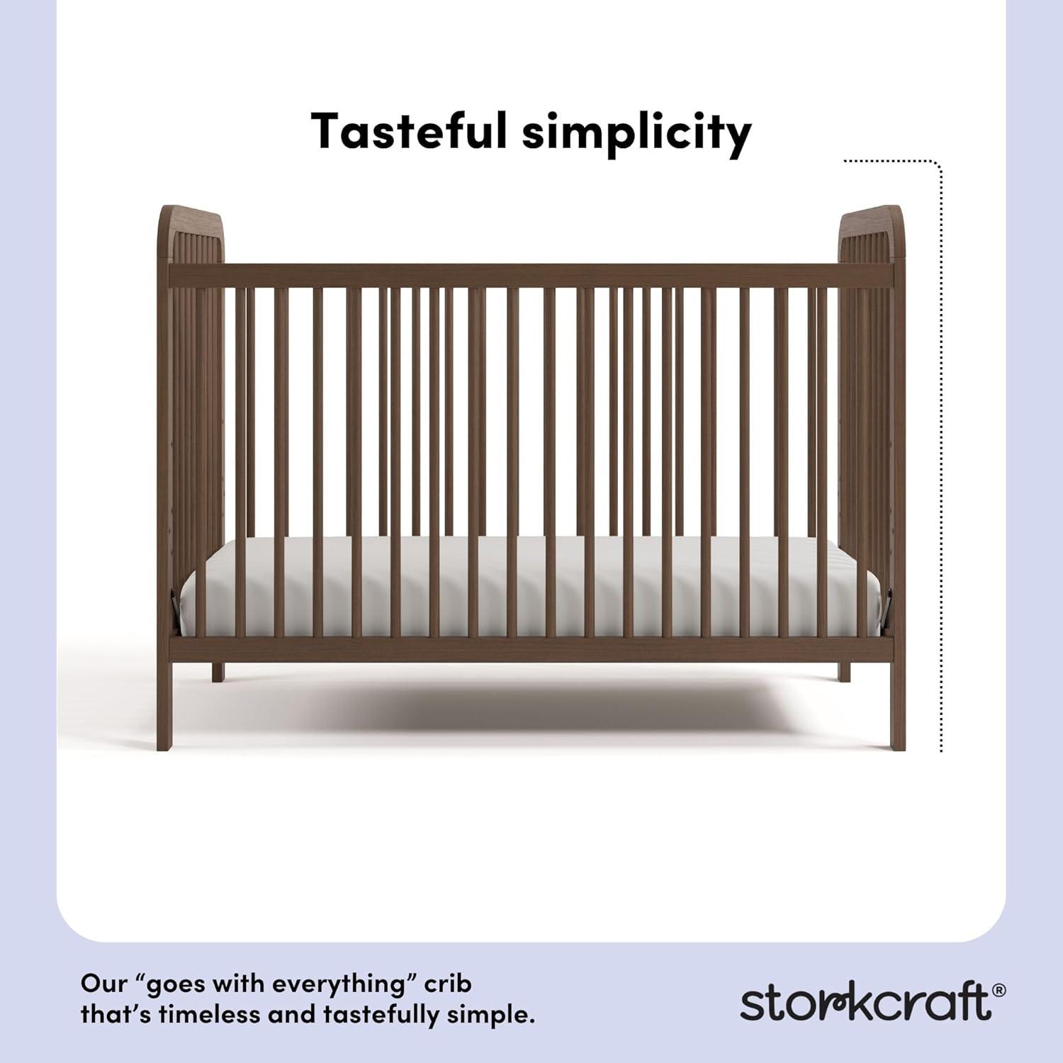 imageStorkcraft Pasadena 3in1 Convertible Crib White GREENGUARD Gold Certified Converts to Daybed and Toddler Bed Fits Standard FullSize Crib Mattress Adjustable Mattress HeightHazelnut