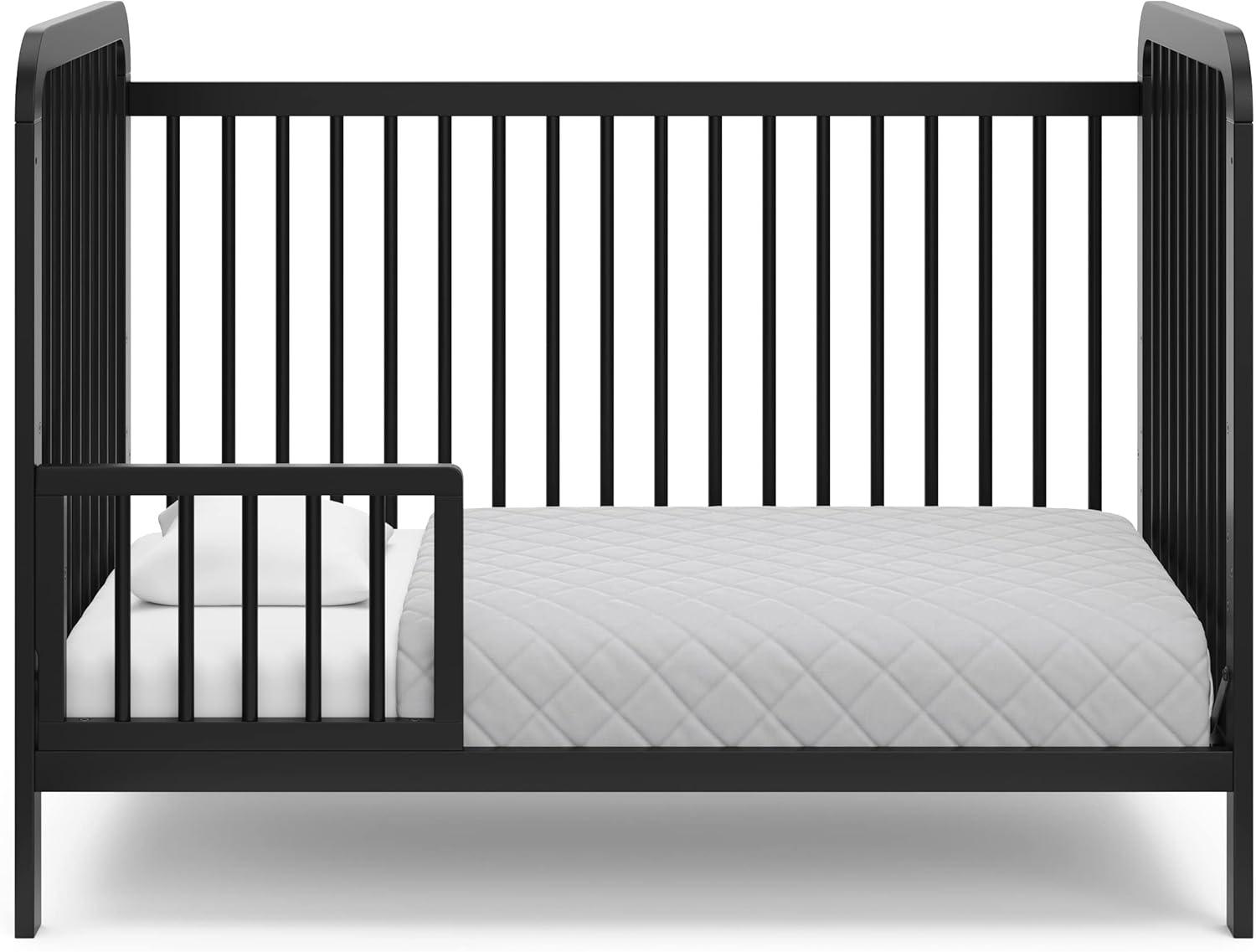 imageStorkcraft Pasadena 3in1 Convertible Crib White GREENGUARD Gold Certified Converts to Daybed and Toddler Bed Fits Standard FullSize Crib Mattress Adjustable Mattress HeightBlack