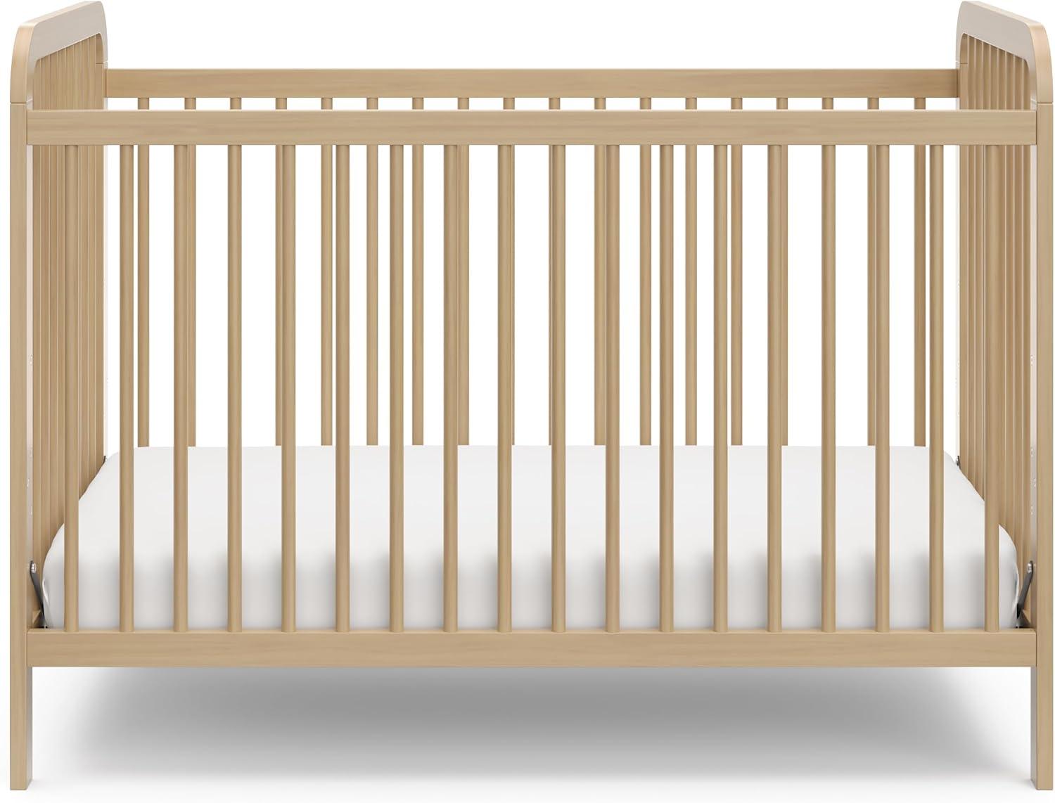 imageStorkcraft Pasadena 3in1 Convertible Crib White GREENGUARD Gold Certified Converts to Daybed and Toddler Bed Fits Standard FullSize Crib Mattress Adjustable Mattress HeightDriftwood