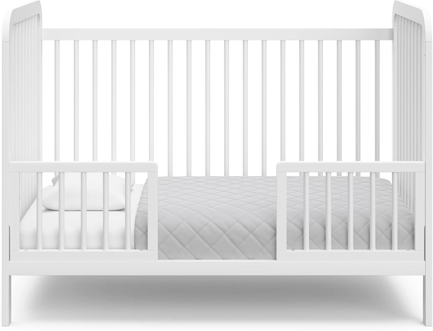 imageStorkcraft Pasadena 3in1 Convertible Crib White GREENGUARD Gold Certified Converts to Daybed and Toddler Bed Fits Standard FullSize Crib Mattress Adjustable Mattress HeightWhite