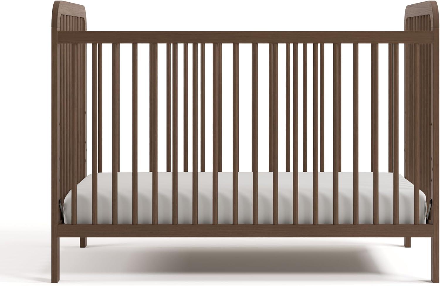 imageStorkcraft Pasadena 3in1 Convertible Crib White GREENGUARD Gold Certified Converts to Daybed and Toddler Bed Fits Standard FullSize Crib Mattress Adjustable Mattress HeightHazelnut