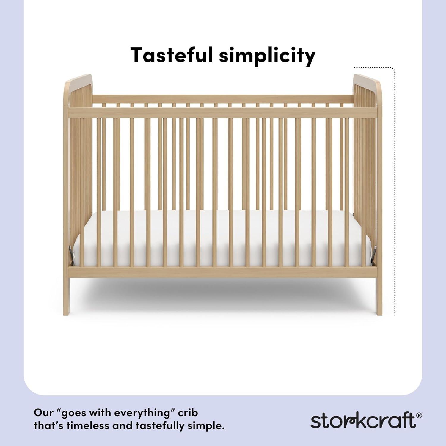 imageStorkcraft Pasadena 3in1 Convertible Crib White GREENGUARD Gold Certified Converts to Daybed and Toddler Bed Fits Standard FullSize Crib Mattress Adjustable Mattress HeightDriftwood