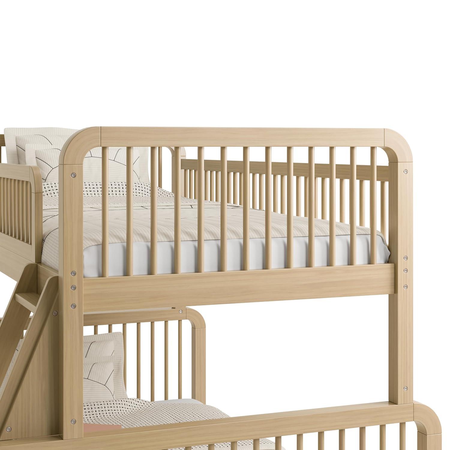 imageStorkcraft Pasadena Toddler Bed White with Driftwood GREENGUARD Gold Certified Fits Standard FullSize Crib ampamp Toddler Mattress Toddler Safety Guardrails Included Complete Design with FootboardDriftwood