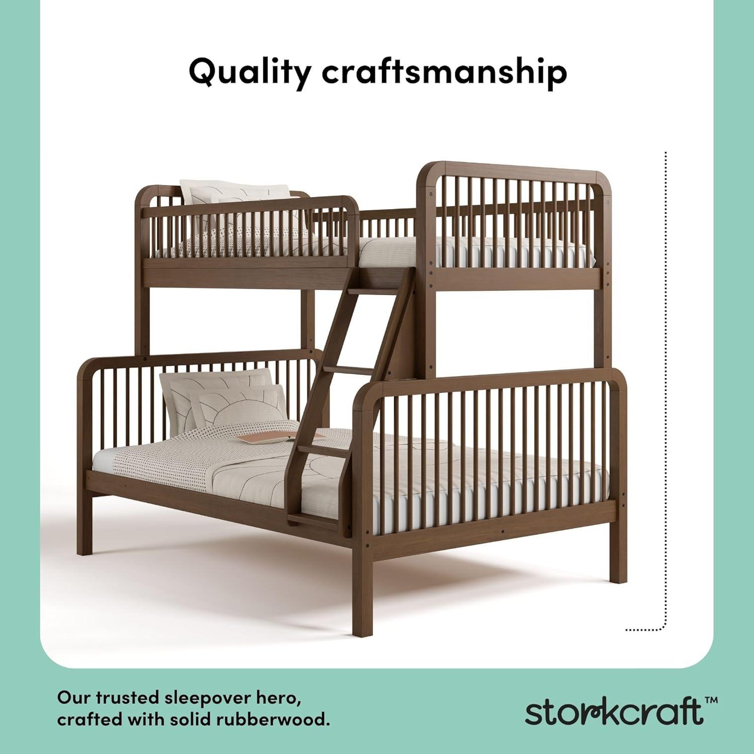 imageStorkcraft Pasadena Toddler Bed White with Driftwood GREENGUARD Gold Certified Fits Standard FullSize Crib ampamp Toddler Mattress Toddler Safety Guardrails Included Complete Design with FootboardHazelnut