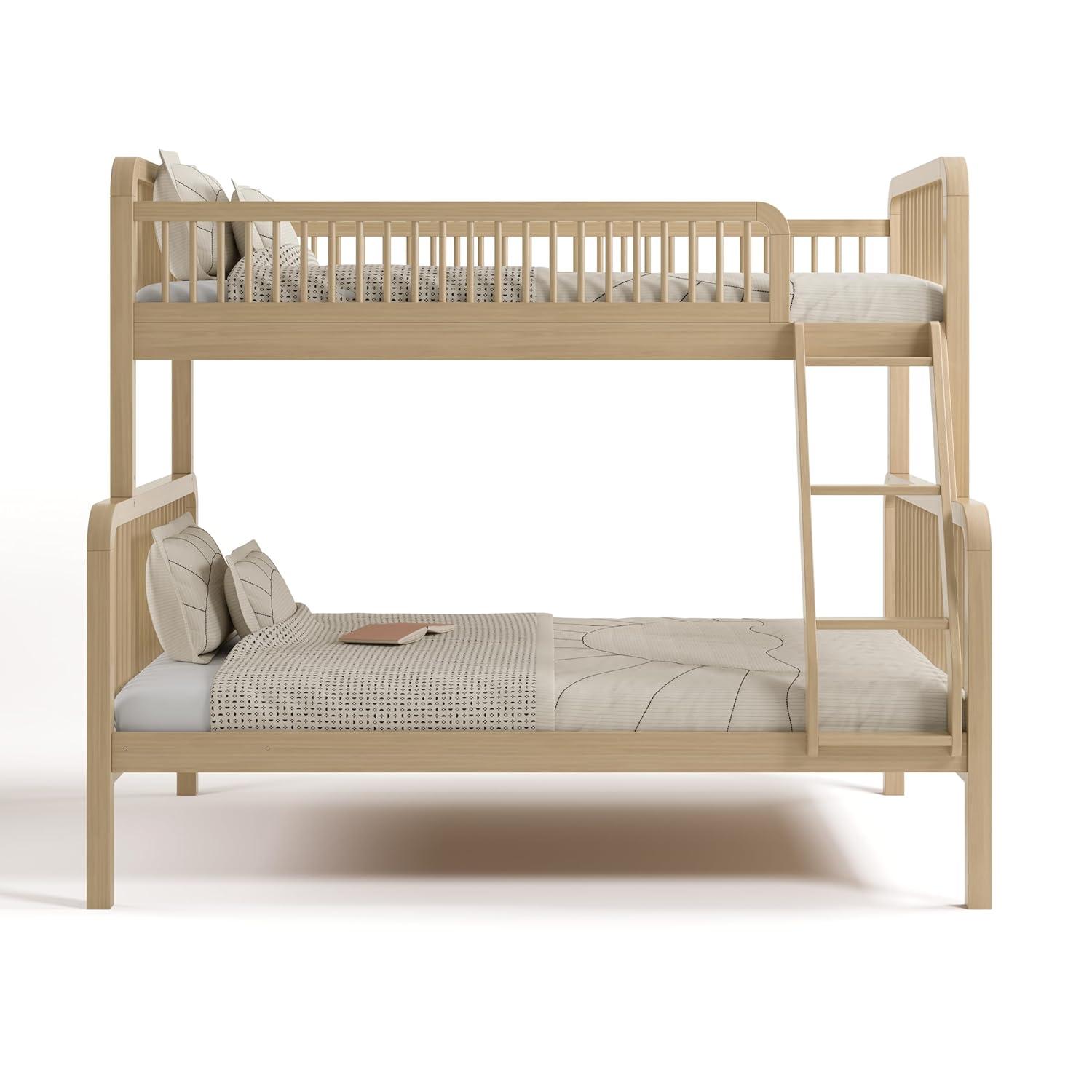 imageStorkcraft Pasadena Toddler Bed White with Driftwood GREENGUARD Gold Certified Fits Standard FullSize Crib ampamp Toddler Mattress Toddler Safety Guardrails Included Complete Design with FootboardDriftwood