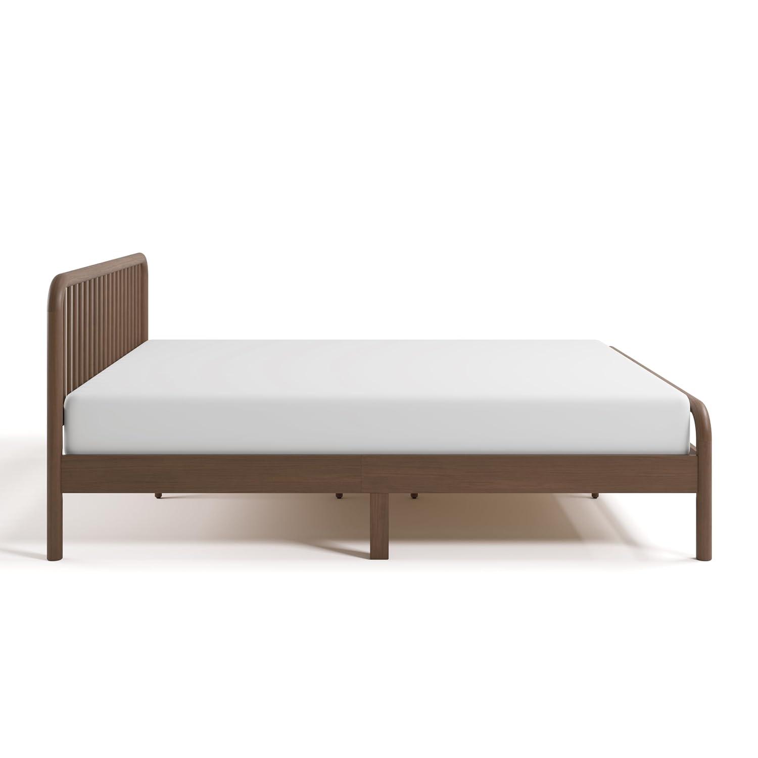 imageStorkcraft Porto King Bed Frame Hazelnut GREENGUARD Gold Certified Sleek and Elegant Design Solid Hardwood and Composites Easy to Assemble EasytoMatch Style for Kids Teens and AdultsHazelnut