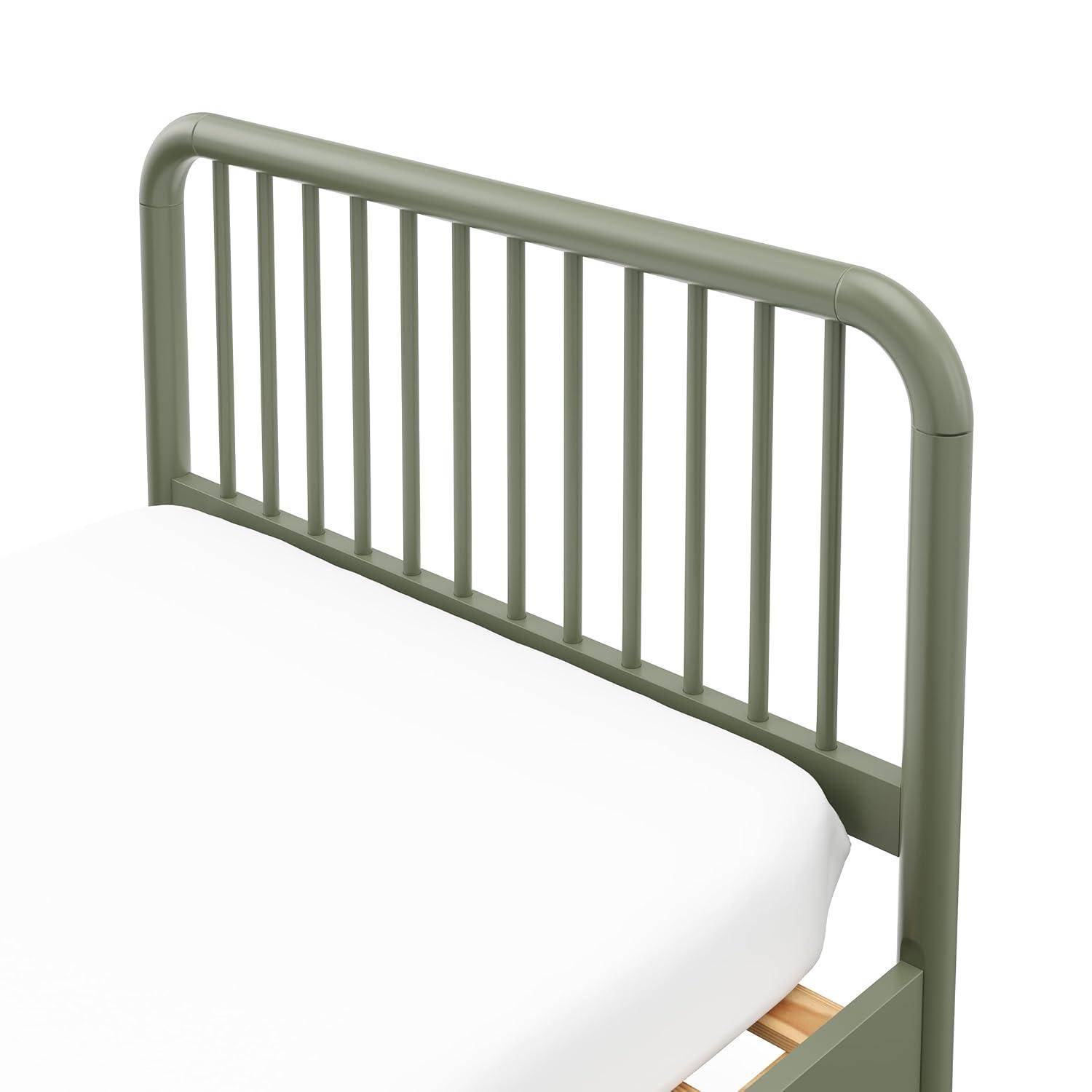 imageStorkcraft Porto King Bed Frame Hazelnut GREENGUARD Gold Certified Sleek and Elegant Design Solid Hardwood and Composites Easy to Assemble EasytoMatch Style for Kids Teens and AdultsOlive