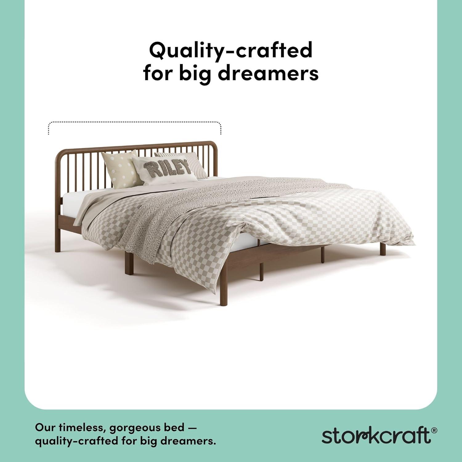 imageStorkcraft Porto King Bed Frame Hazelnut GREENGUARD Gold Certified Sleek and Elegant Design Solid Hardwood and Composites Easy to Assemble EasytoMatch Style for Kids Teens and AdultsHazelnut