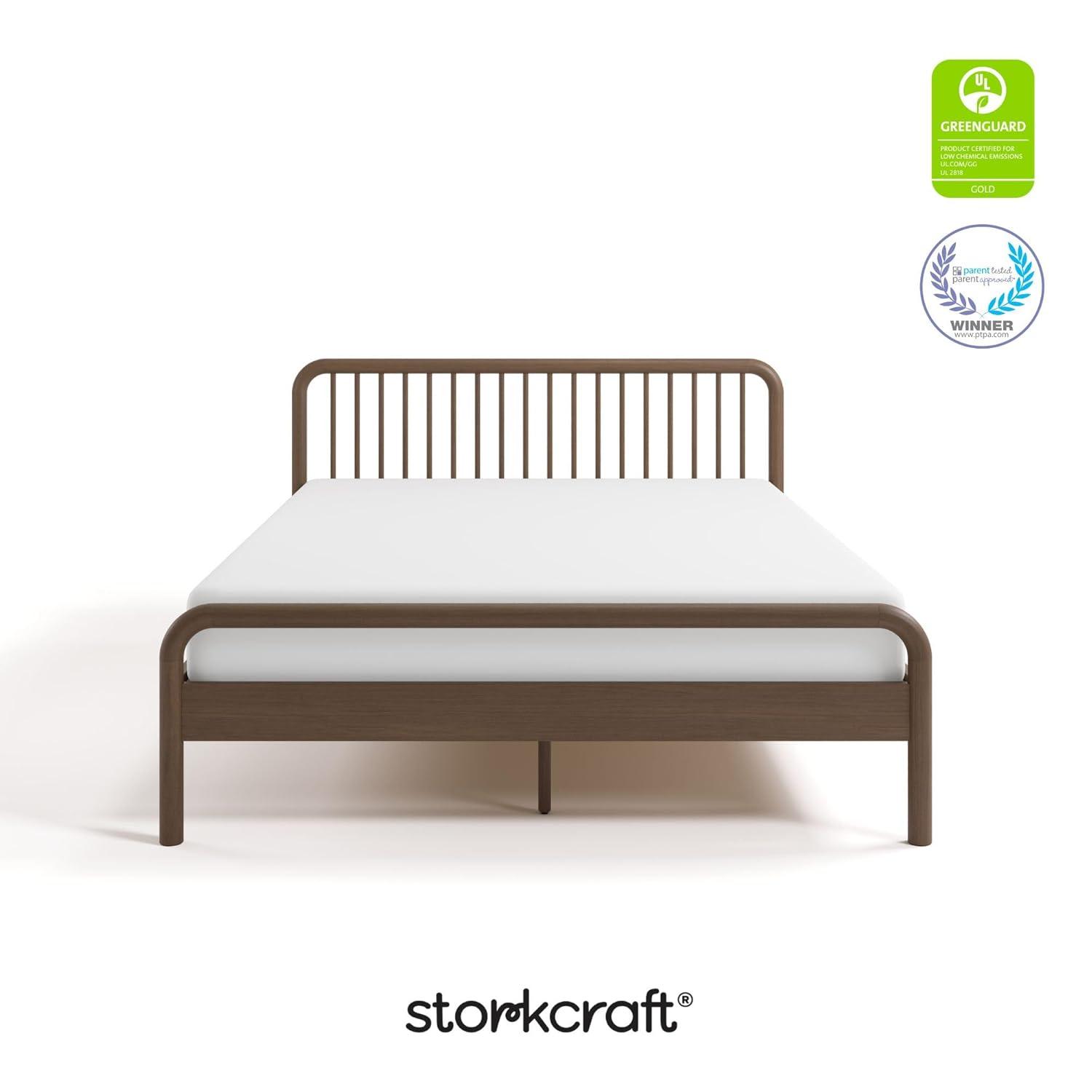 imageStorkcraft Porto King Bed Frame Hazelnut GREENGUARD Gold Certified Sleek and Elegant Design Solid Hardwood and Composites Easy to Assemble EasytoMatch Style for Kids Teens and AdultsHazelnut