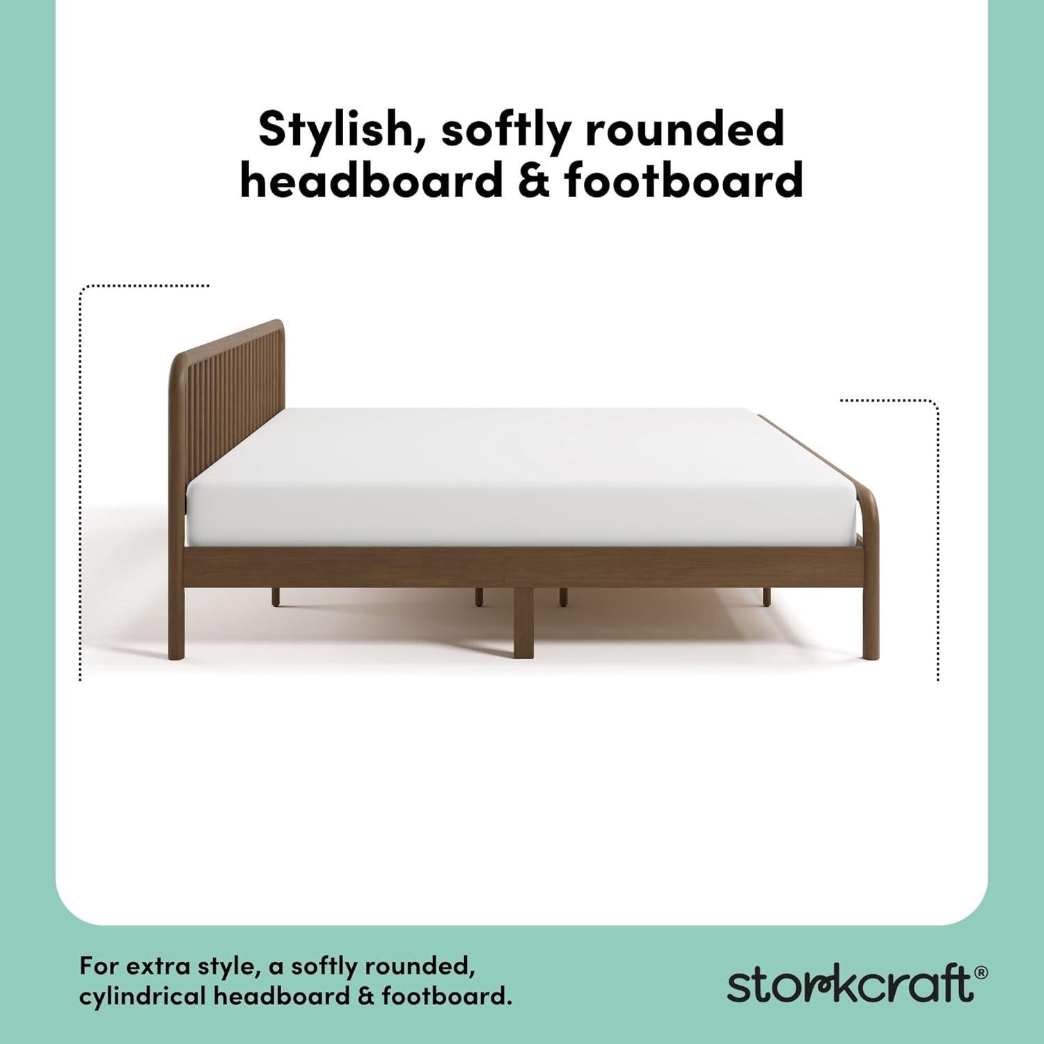 imageStorkcraft Porto King Bed Frame Hazelnut GREENGUARD Gold Certified Sleek and Elegant Design Solid Hardwood and Composites Easy to Assemble EasytoMatch Style for Kids Teens and AdultsHazelnut