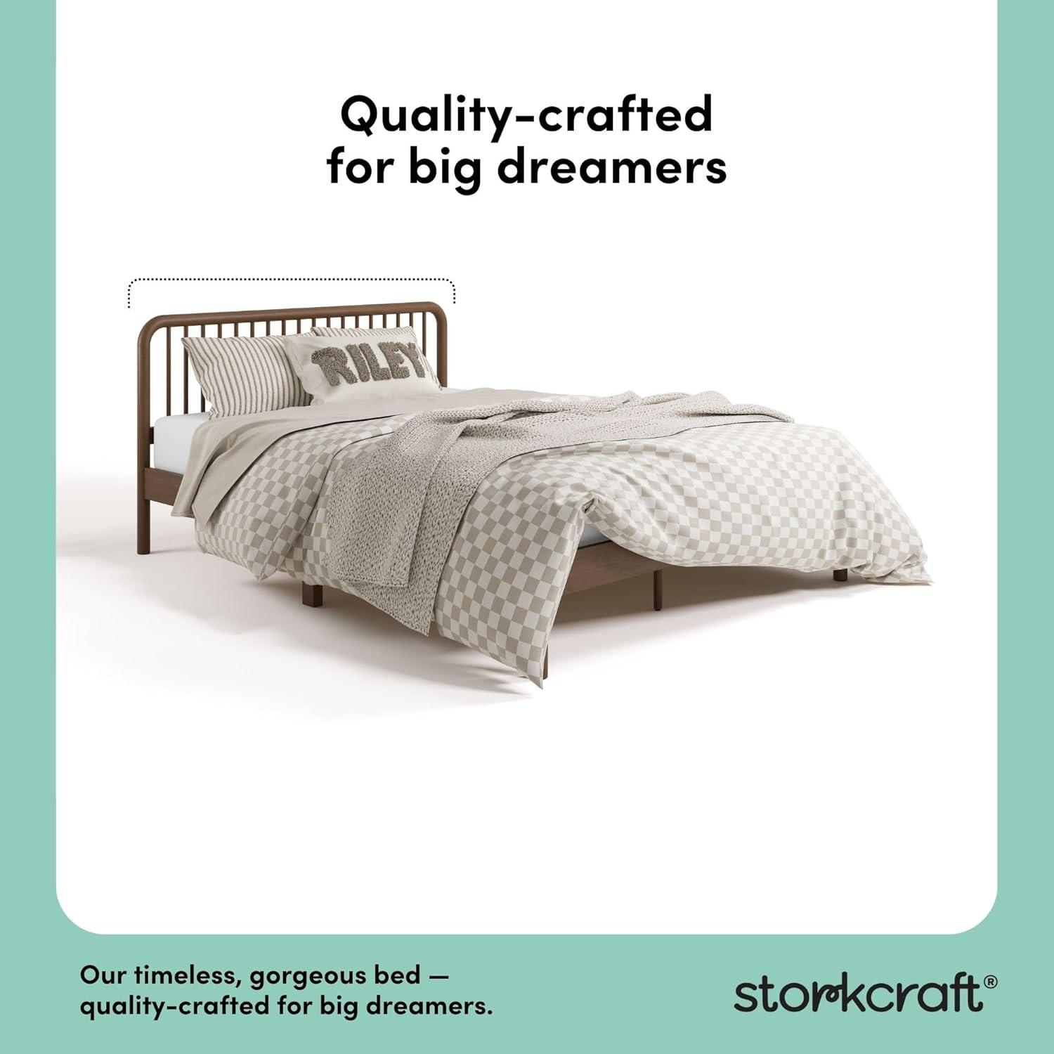 imageStorkcraft Porto King Bed Frame Hazelnut GREENGUARD Gold Certified Sleek and Elegant Design Solid Hardwood and Composites Easy to Assemble EasytoMatch Style for Kids Teens and AdultsHazelnut