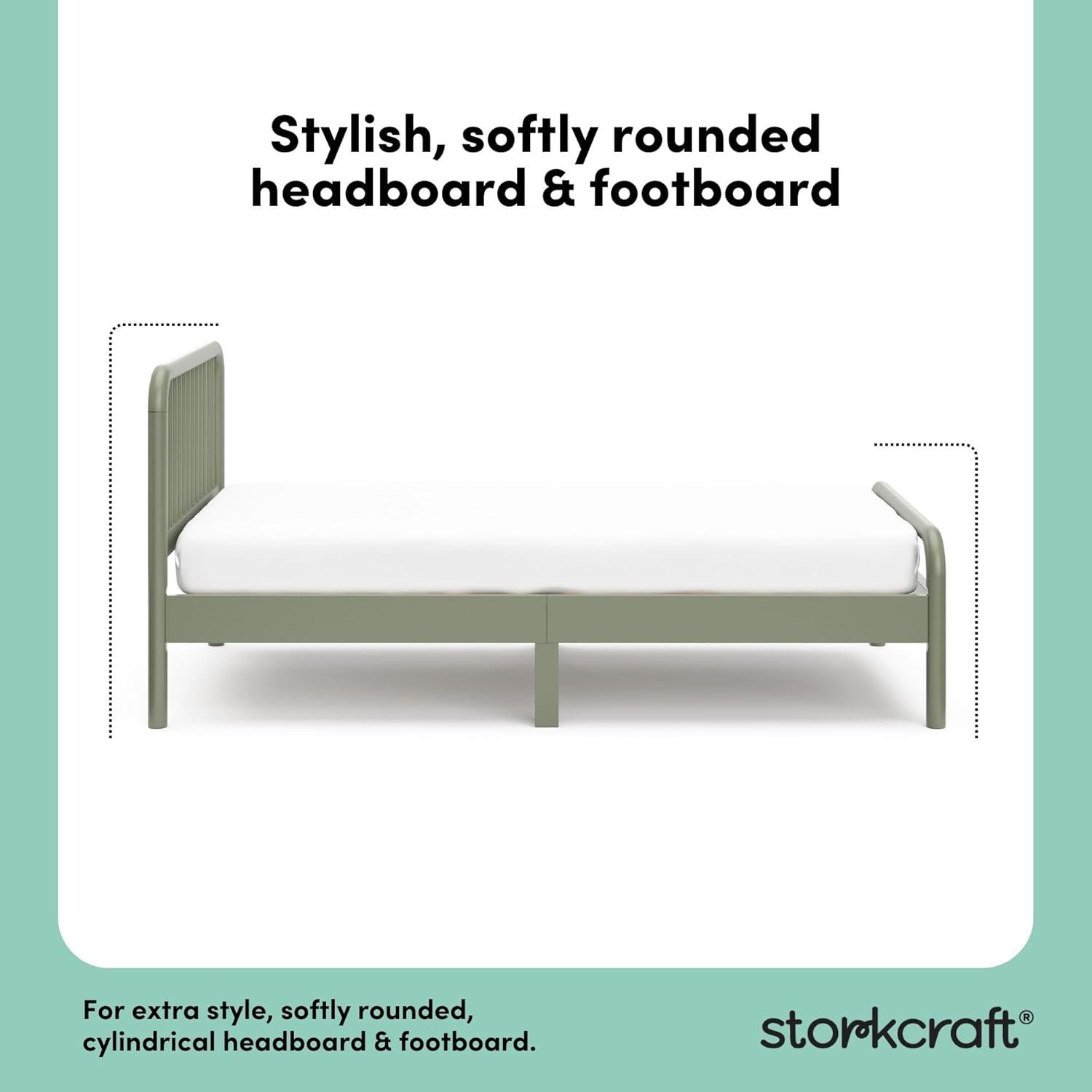 imageStorkcraft Porto King Bed Frame Hazelnut GREENGUARD Gold Certified Sleek and Elegant Design Solid Hardwood and Composites Easy to Assemble EasytoMatch Style for Kids Teens and AdultsOlive