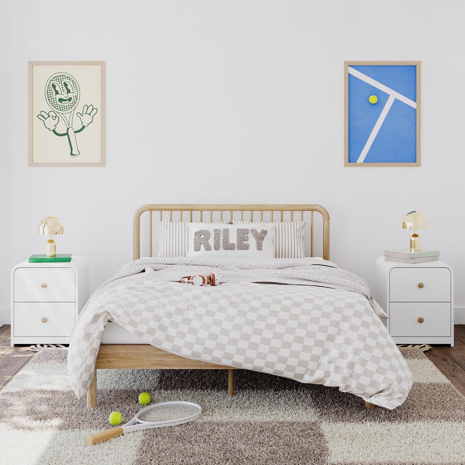 imageStorkcraft Porto King Bed Frame Hazelnut GREENGUARD Gold Certified Sleek and Elegant Design Solid Hardwood and Composites Easy to Assemble EasytoMatch Style for Kids Teens and AdultsNatural