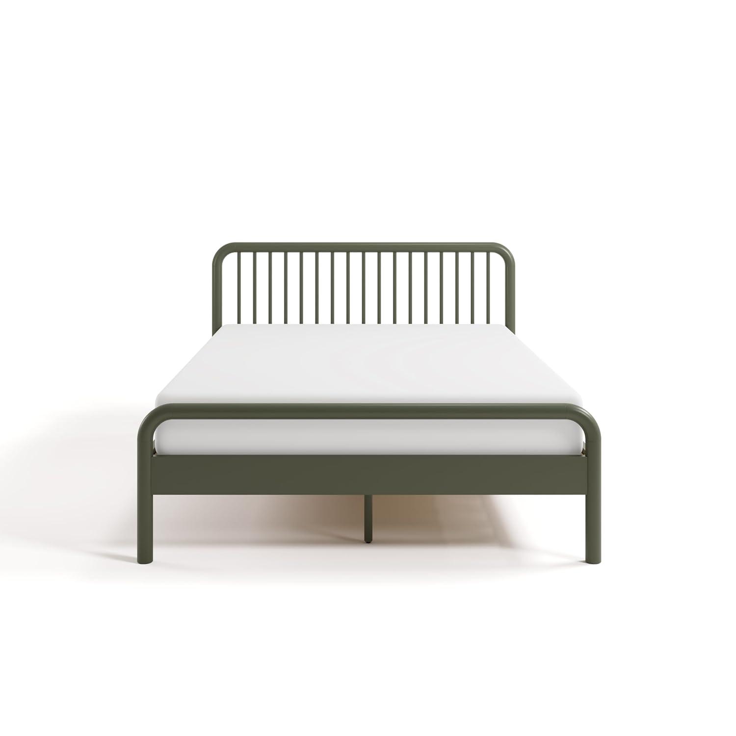 imageStorkcraft Porto King Bed Frame Hazelnut GREENGUARD Gold Certified Sleek and Elegant Design Solid Hardwood and Composites Easy to Assemble EasytoMatch Style for Kids Teens and AdultsOlive