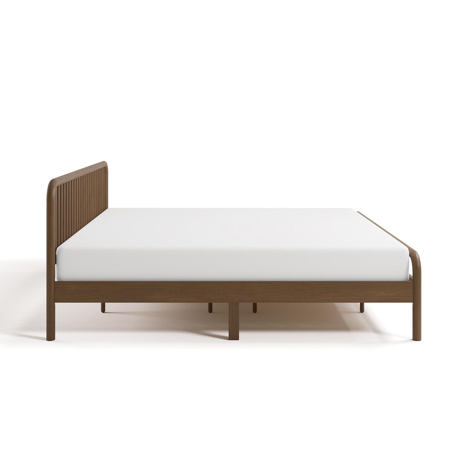 imageStorkcraft Porto King Bed Frame Hazelnut GREENGUARD Gold Certified Sleek and Elegant Design Solid Hardwood and Composites Easy to Assemble EasytoMatch Style for Kids Teens and AdultsHazelnut