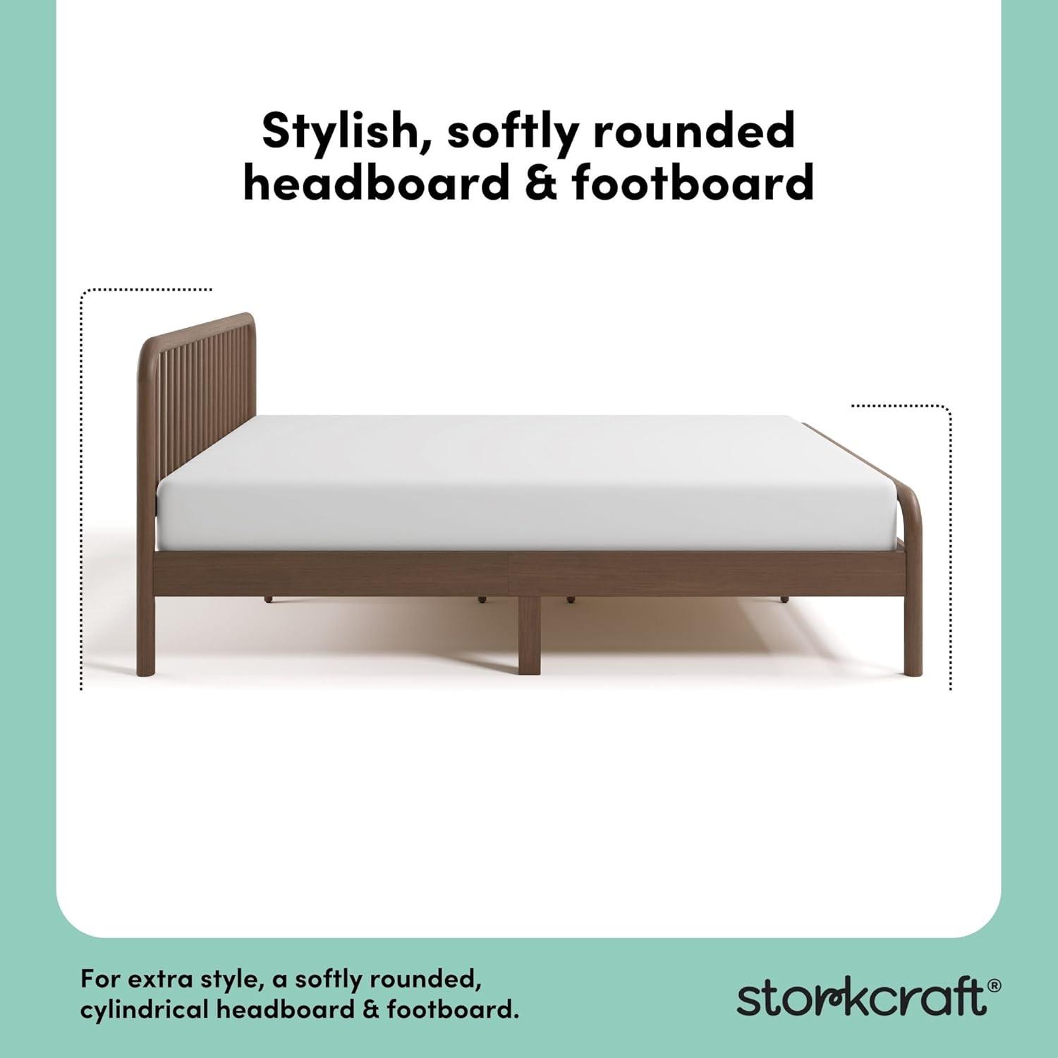 imageStorkcraft Porto King Bed Frame Hazelnut GREENGUARD Gold Certified Sleek and Elegant Design Solid Hardwood and Composites Easy to Assemble EasytoMatch Style for Kids Teens and AdultsHazelnut