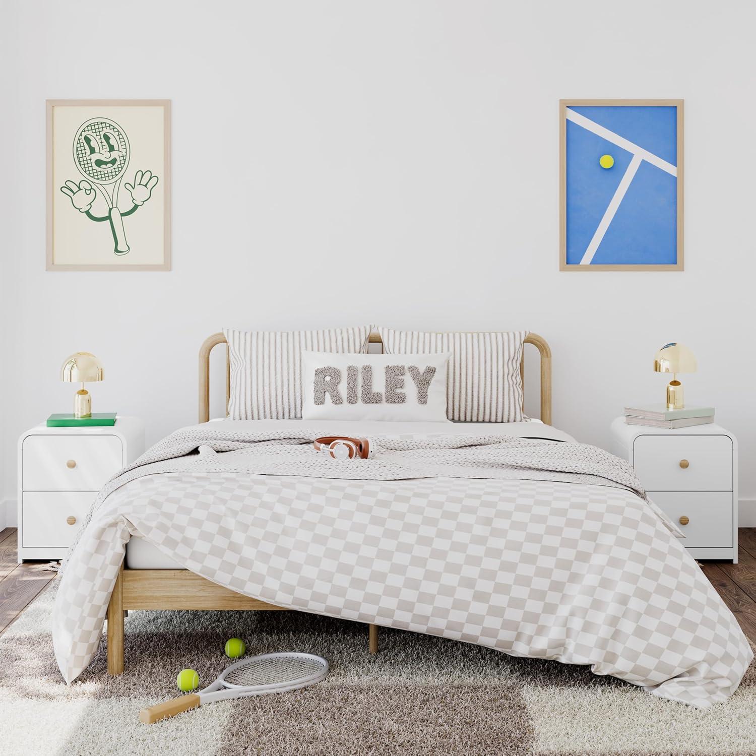 imageStorkcraft Porto King Bed Frame Hazelnut GREENGUARD Gold Certified Sleek and Elegant Design Solid Hardwood and Composites Easy to Assemble EasytoMatch Style for Kids Teens and AdultsNatural