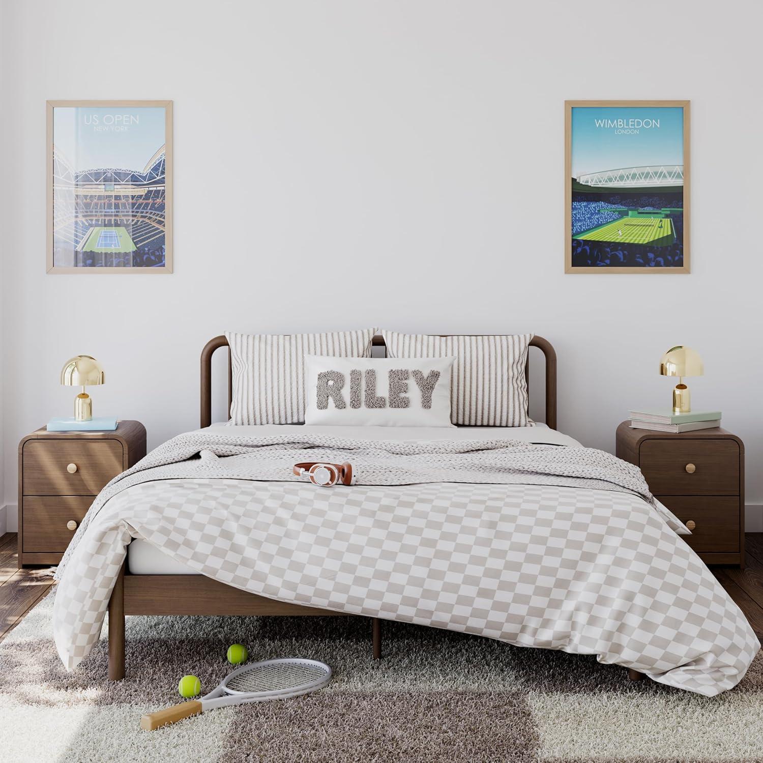 imageStorkcraft Porto King Bed Frame Hazelnut GREENGUARD Gold Certified Sleek and Elegant Design Solid Hardwood and Composites Easy to Assemble EasytoMatch Style for Kids Teens and AdultsHazelnut