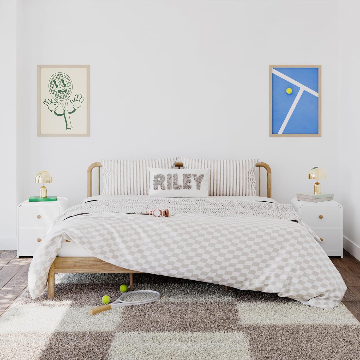 imageStorkcraft Porto King Bed Frame Hazelnut GREENGUARD Gold Certified Sleek and Elegant Design Solid Hardwood and Composites Easy to Assemble EasytoMatch Style for Kids Teens and AdultsNatural