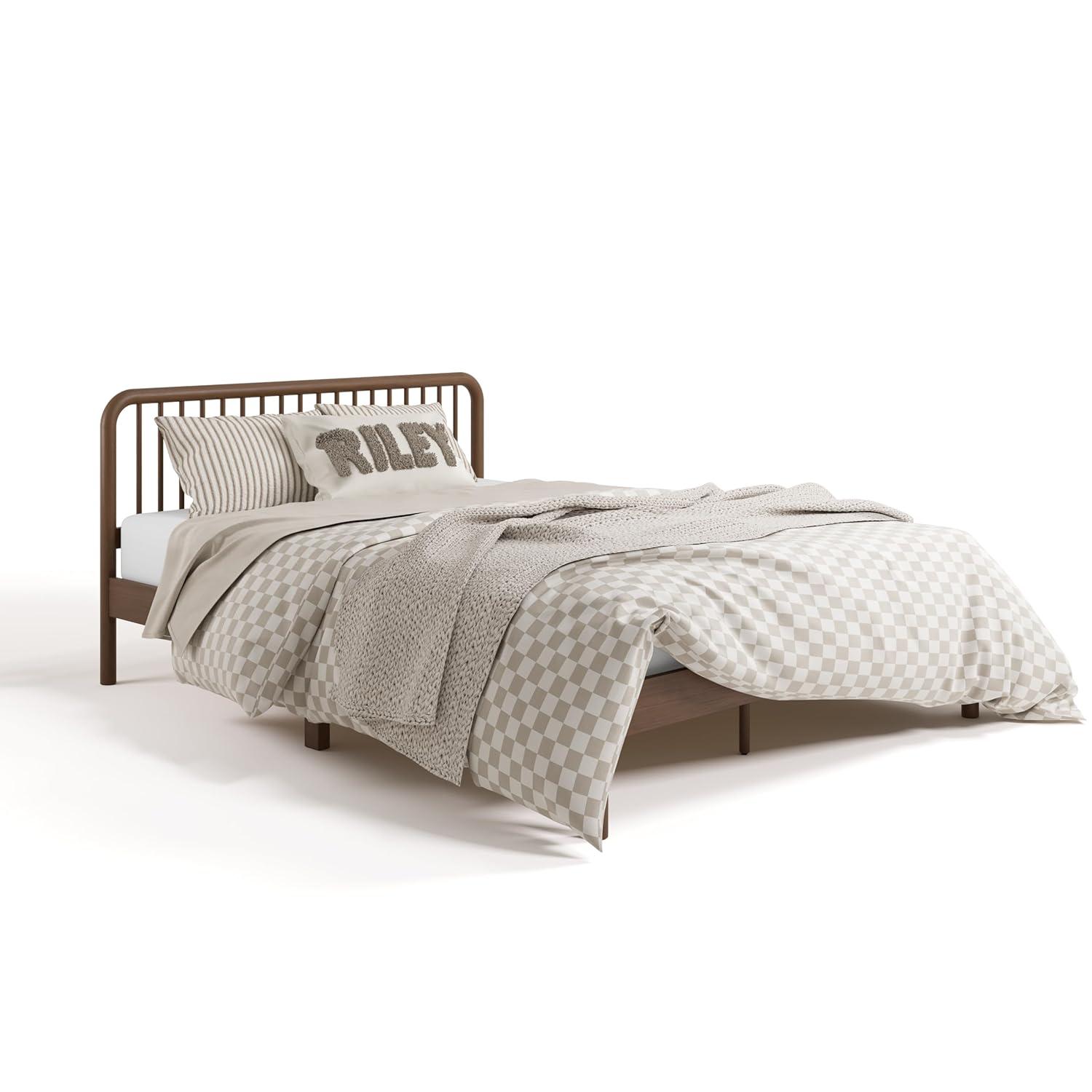 imageStorkcraft Porto King Bed Frame Hazelnut GREENGUARD Gold Certified Sleek and Elegant Design Solid Hardwood and Composites Easy to Assemble EasytoMatch Style for Kids Teens and AdultsHazelnut