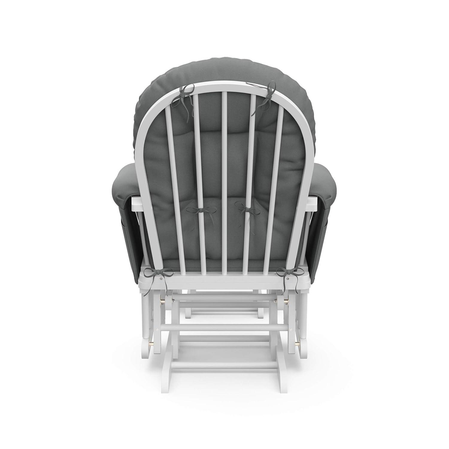 imageStorkcraft Premium Hoop Glider ampamp Ottoman NaturalBeige GREENGUARD Gold Certified Nursery Glider Solid Wood Craftsmanship SmoothGliding Nursery Chair and Ottoman AwardWinningWhiteGray