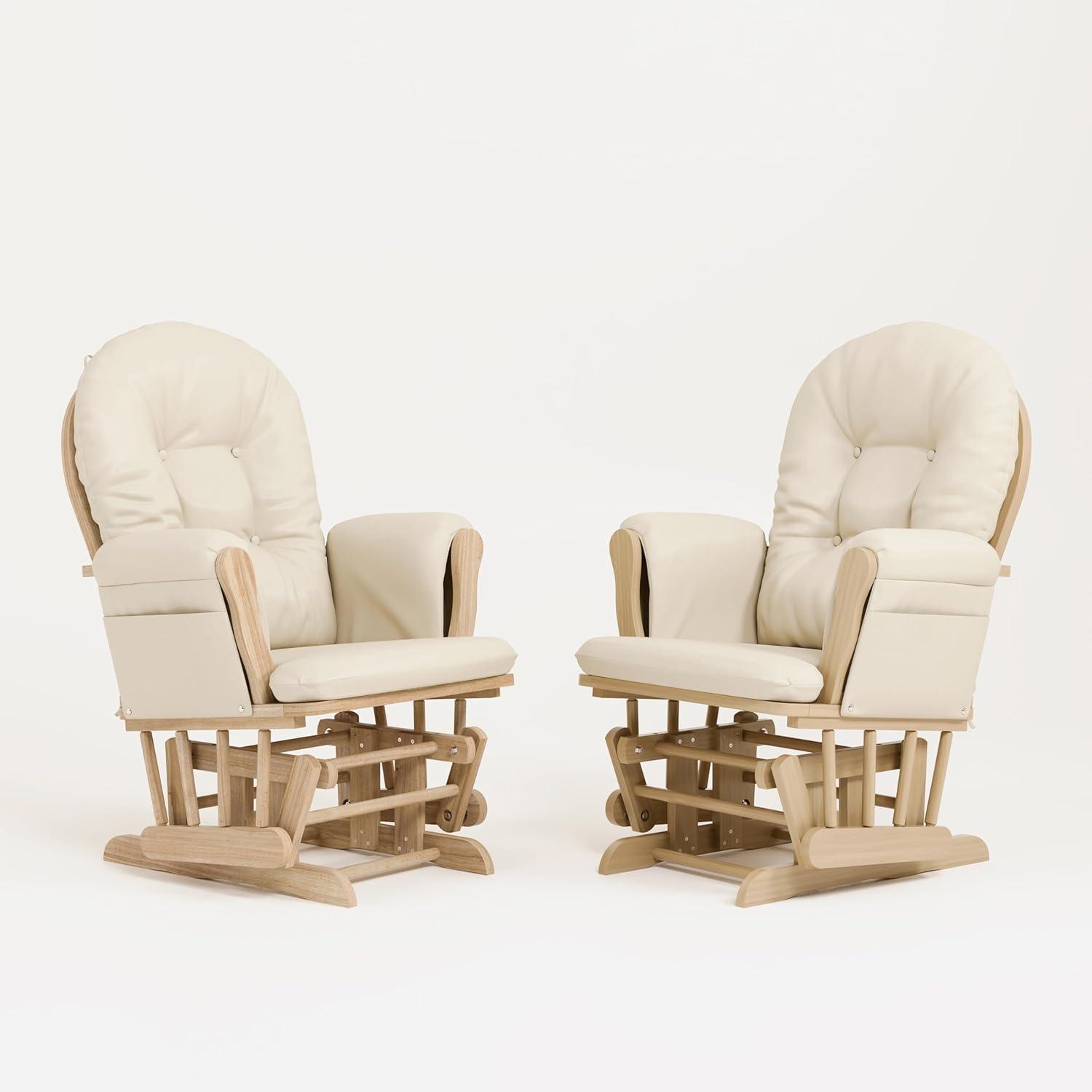 imageStorkcraft Premium Hoop Glider ampamp Ottoman NaturalBeige GREENGUARD Gold Certified Nursery Glider Solid Wood Craftsmanship SmoothGliding Nursery Chair and Ottoman AwardWinningNaturalBeige