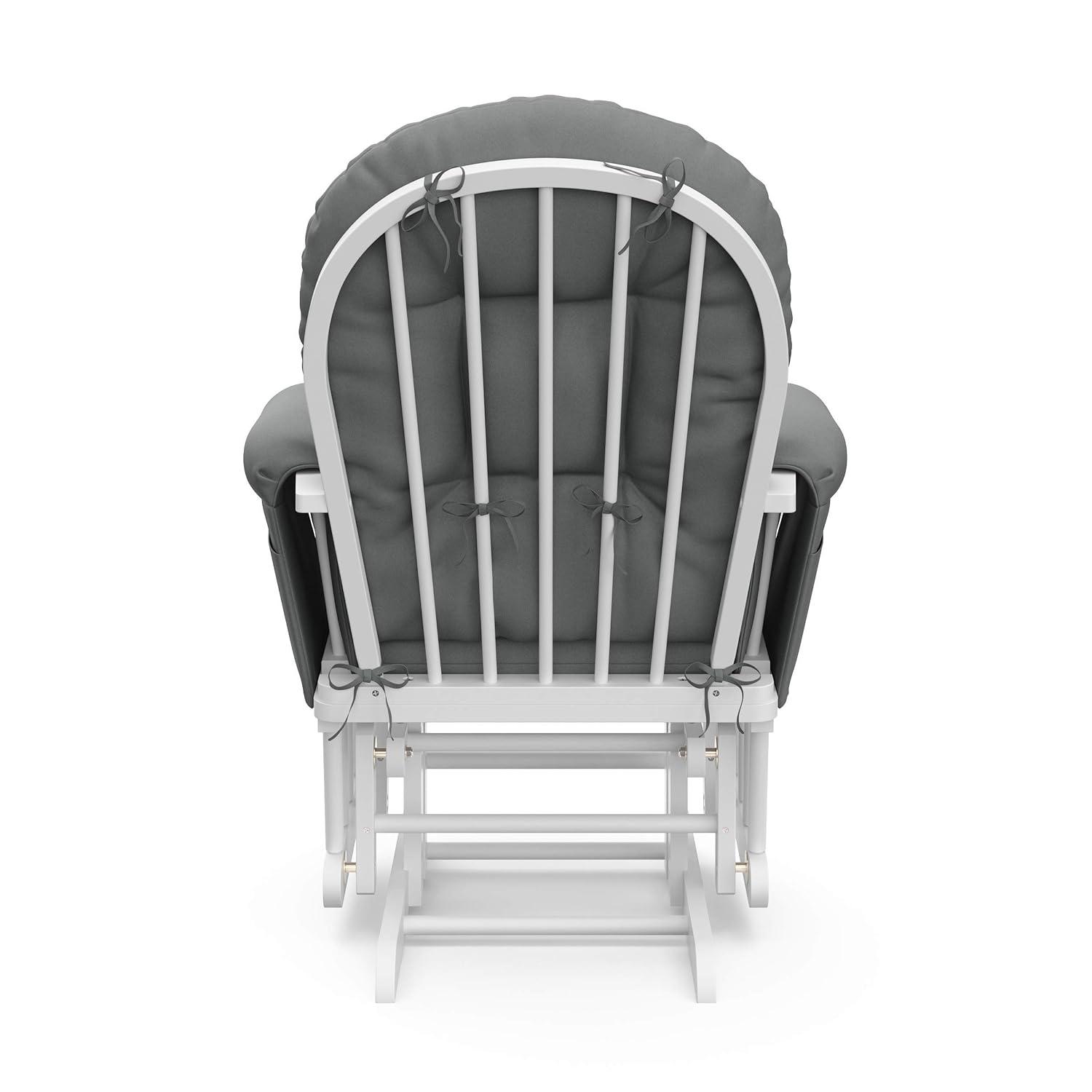 imageStorkcraft Premium Hoop Glider ampamp Ottoman NaturalBeige GREENGUARD Gold Certified Nursery Glider Solid Wood Craftsmanship SmoothGliding Nursery Chair and Ottoman AwardWinningWhiteGray