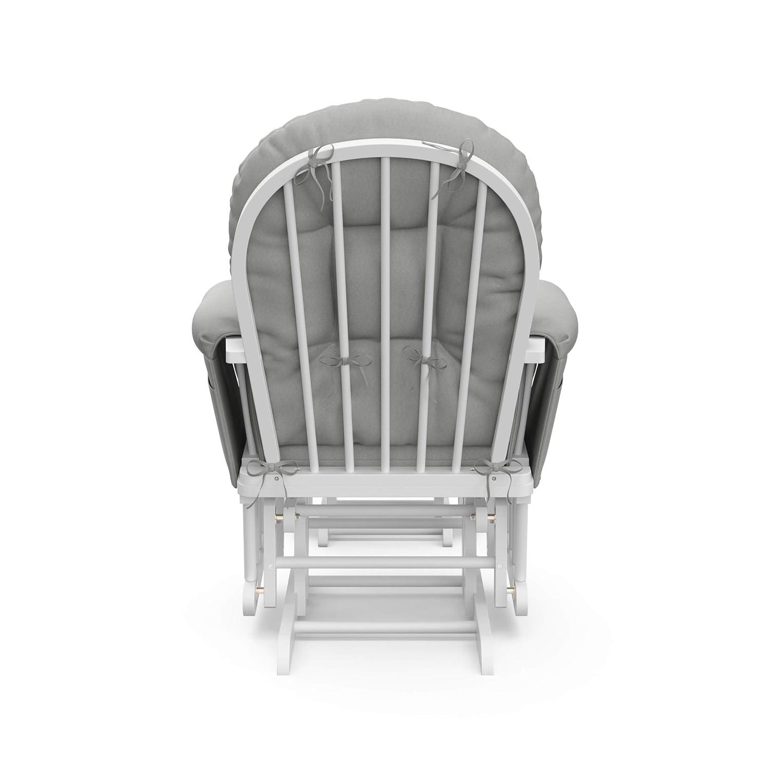 imageStorkcraft Premium Hoop Glider ampamp Ottoman NaturalBeige GREENGUARD Gold Certified Nursery Glider Solid Wood Craftsmanship SmoothGliding Nursery Chair and Ottoman AwardWinningWhiteLight Gray