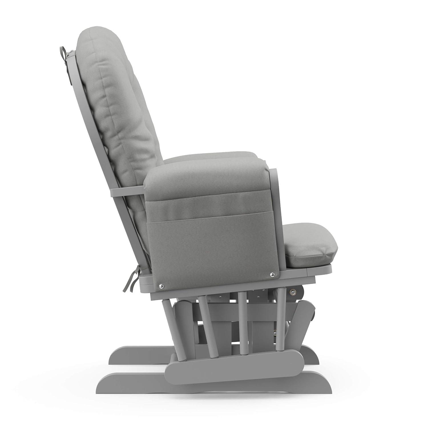 imageStorkcraft Premium Hoop Glider ampamp Ottoman NaturalBeige GREENGUARD Gold Certified Nursery Glider Solid Wood Craftsmanship SmoothGliding Nursery Chair and Ottoman AwardWinningPebble GrayLight Gray