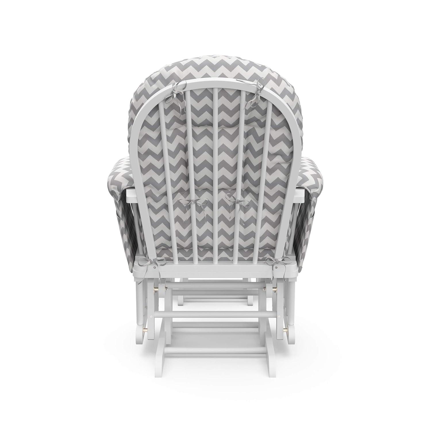 imageStorkcraft Premium Hoop Glider ampamp Ottoman NaturalBeige GREENGUARD Gold Certified Nursery Glider Solid Wood Craftsmanship SmoothGliding Nursery Chair and Ottoman AwardWinningWhiteGray Chevron