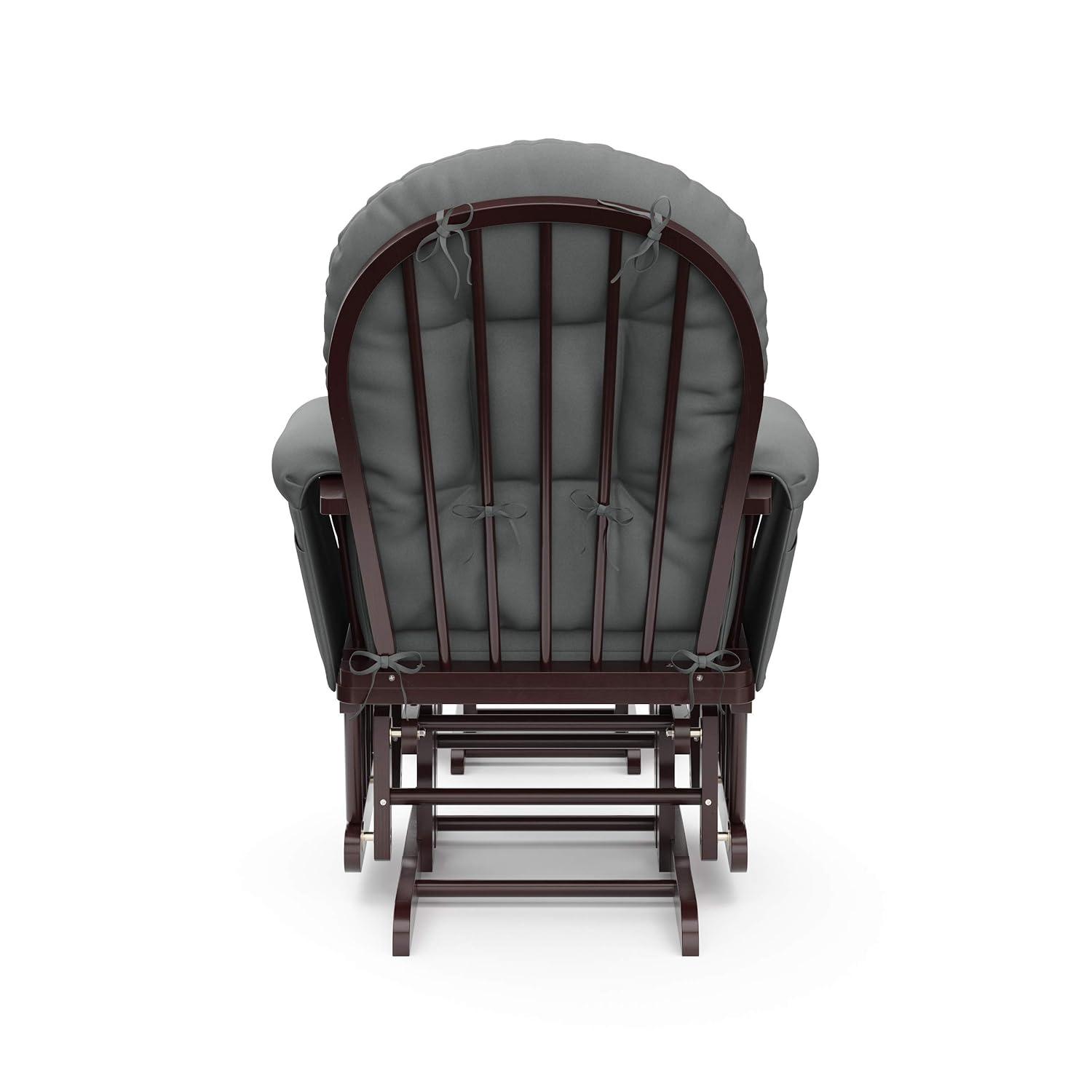 imageStorkcraft Premium Hoop Glider ampamp Ottoman NaturalBeige GREENGUARD Gold Certified Nursery Glider Solid Wood Craftsmanship SmoothGliding Nursery Chair and Ottoman AwardWinningEspressoGray