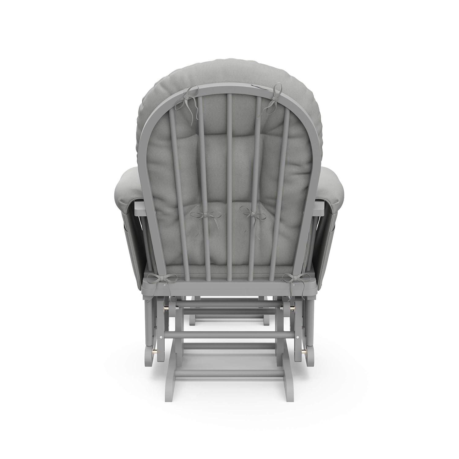 imageStorkcraft Premium Hoop Glider ampamp Ottoman NaturalBeige GREENGUARD Gold Certified Nursery Glider Solid Wood Craftsmanship SmoothGliding Nursery Chair and Ottoman AwardWinningPebble GrayLight Gray