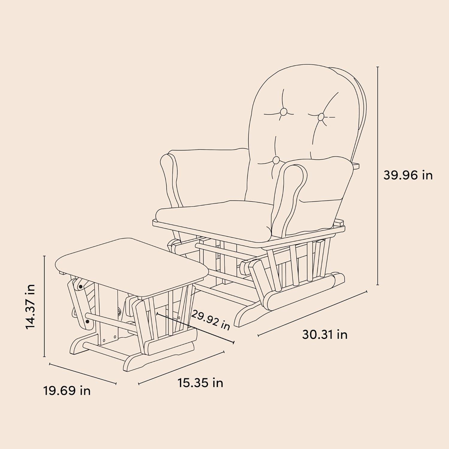 imageStorkcraft Premium Hoop Glider ampamp Ottoman NaturalBeige GREENGUARD Gold Certified Nursery Glider Solid Wood Craftsmanship SmoothGliding Nursery Chair and Ottoman AwardWinningWhiteGray